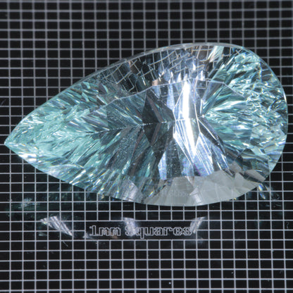 Faceted Yb:YAG Pear Gemstone