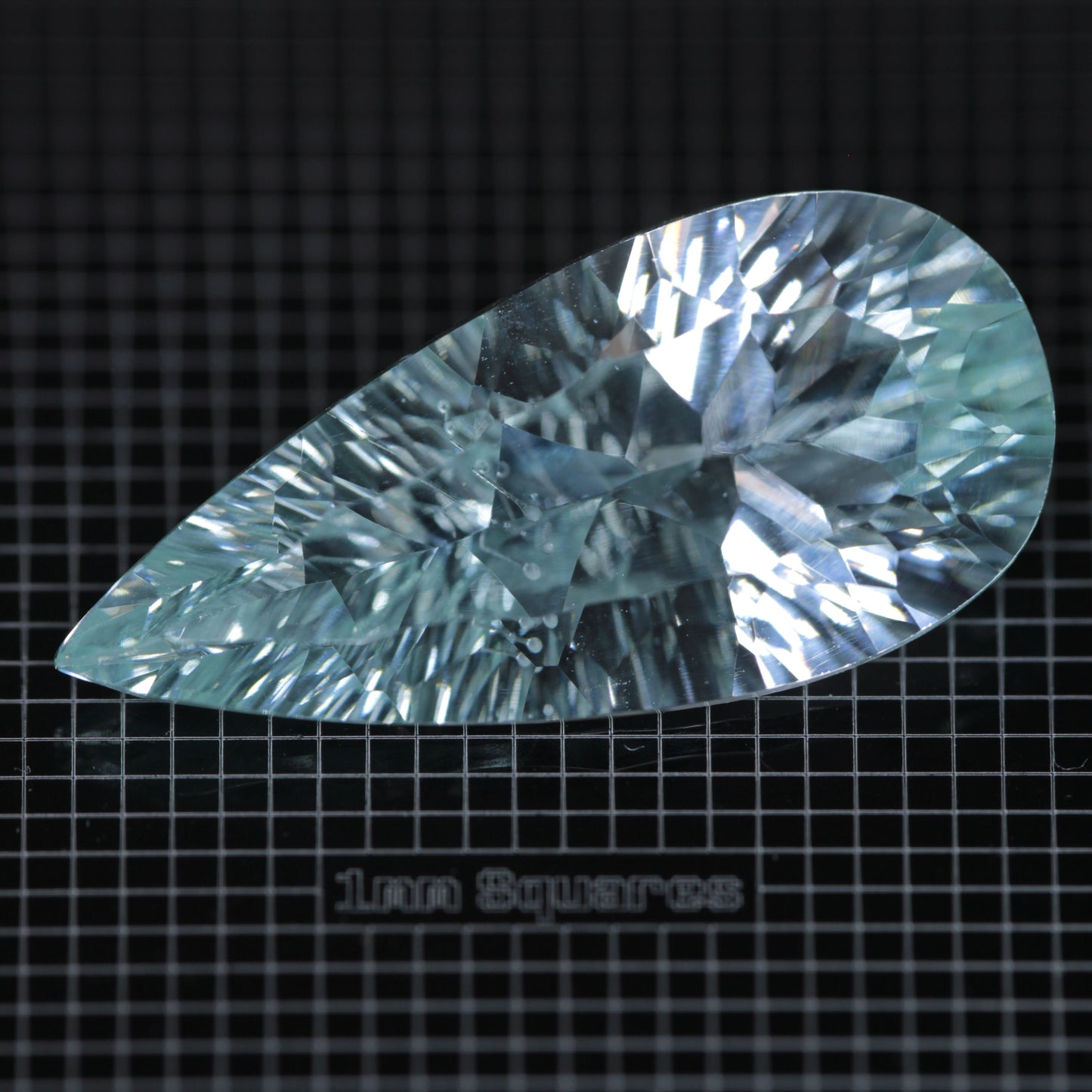 Faceted Yb:YAG Teardrop (with droplet bubble) Gemstone