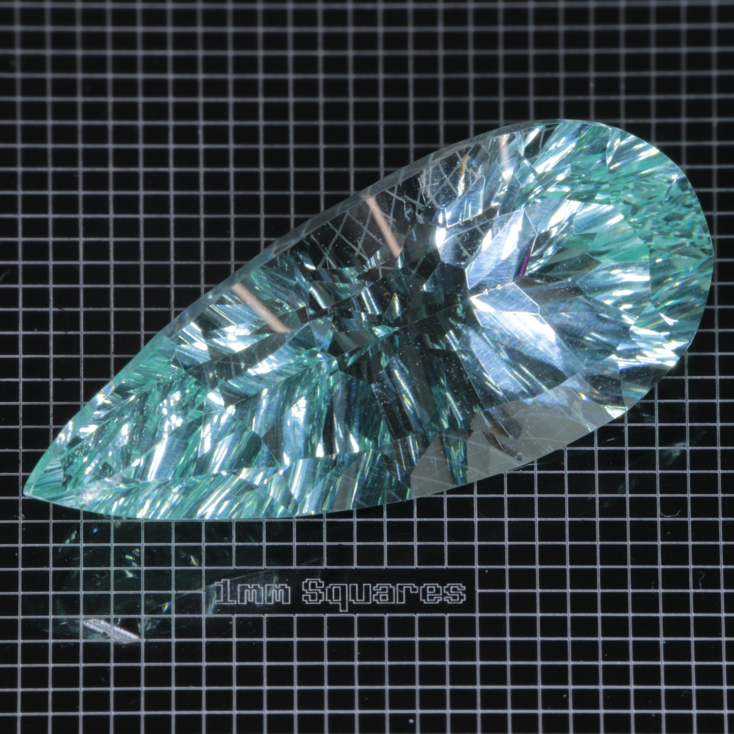 Faceted Yb:YAG Teardrop Gemstone