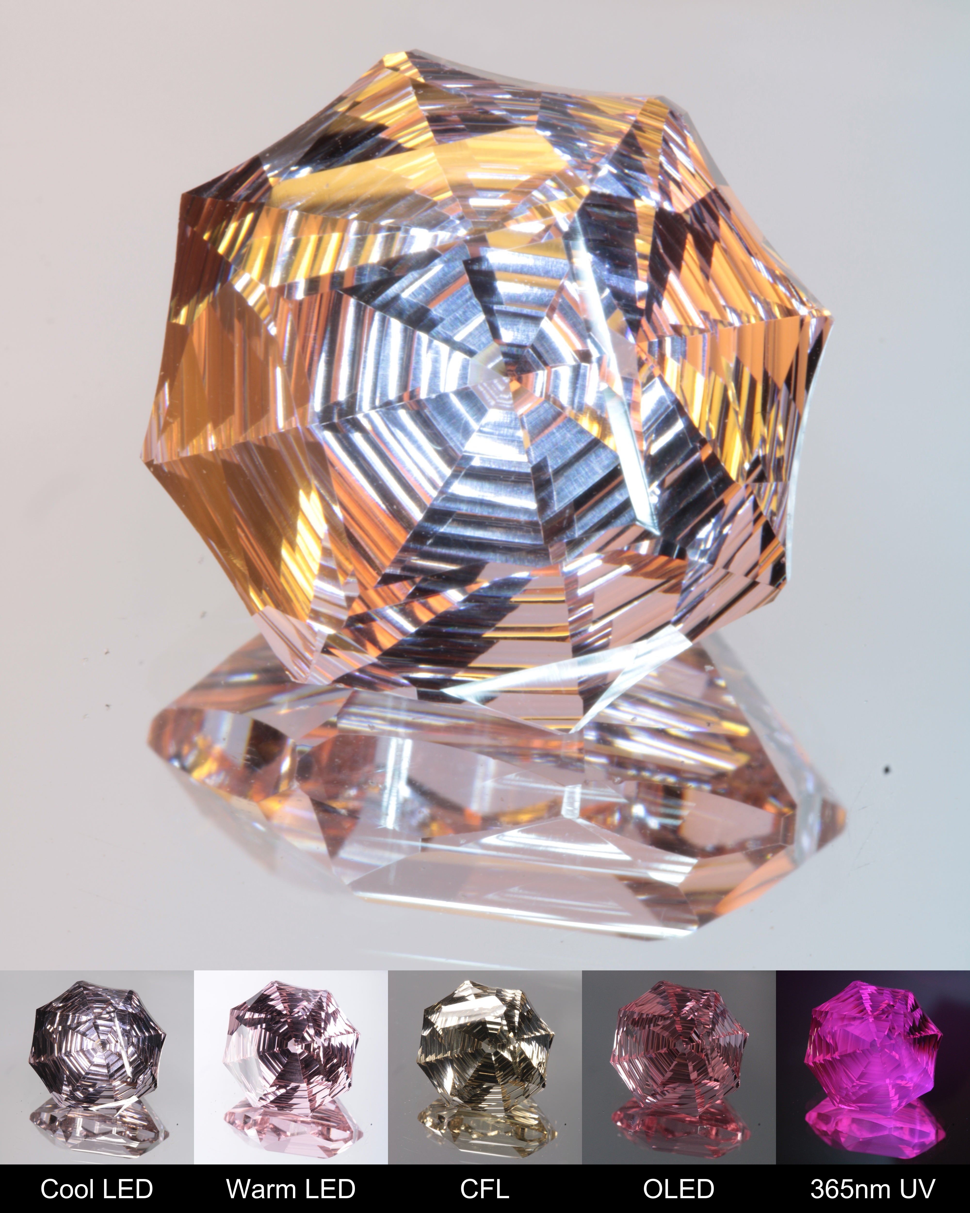 Octagon Cut Fantasy Nd:Ce Laser YAG Gem