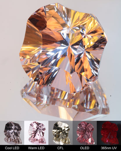Scalloped Square Cut Fantasy Nd:Ce Laser YAG Gem