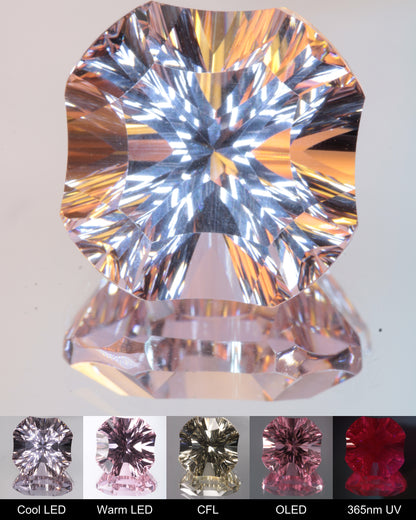 Scalloped Square Cut Fantasy Nd:Ce Laser YAG Gem