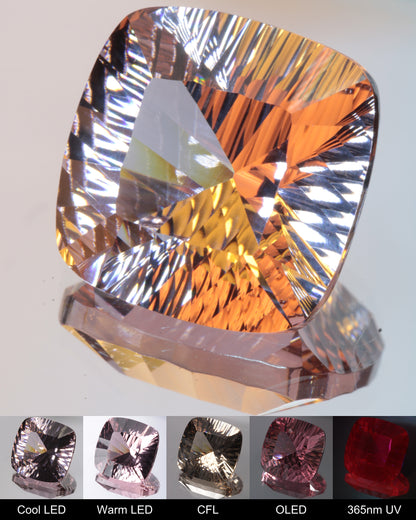 Pinstripe Cushion Cut Fantasy Nd:Ce Laser YAG Gem