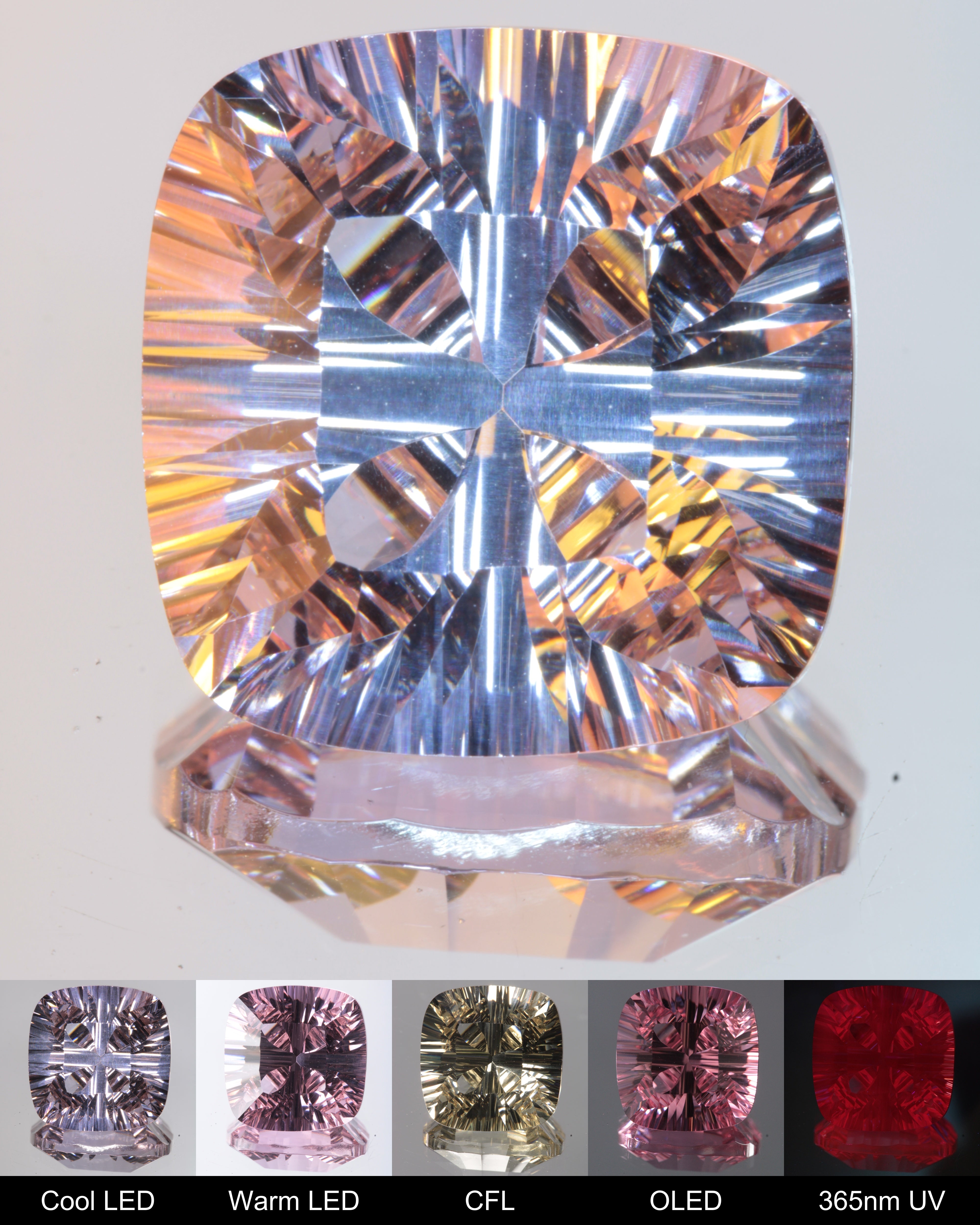 Clover Cushion Cut Fantasy Nd:Ce Laser YAG Gem