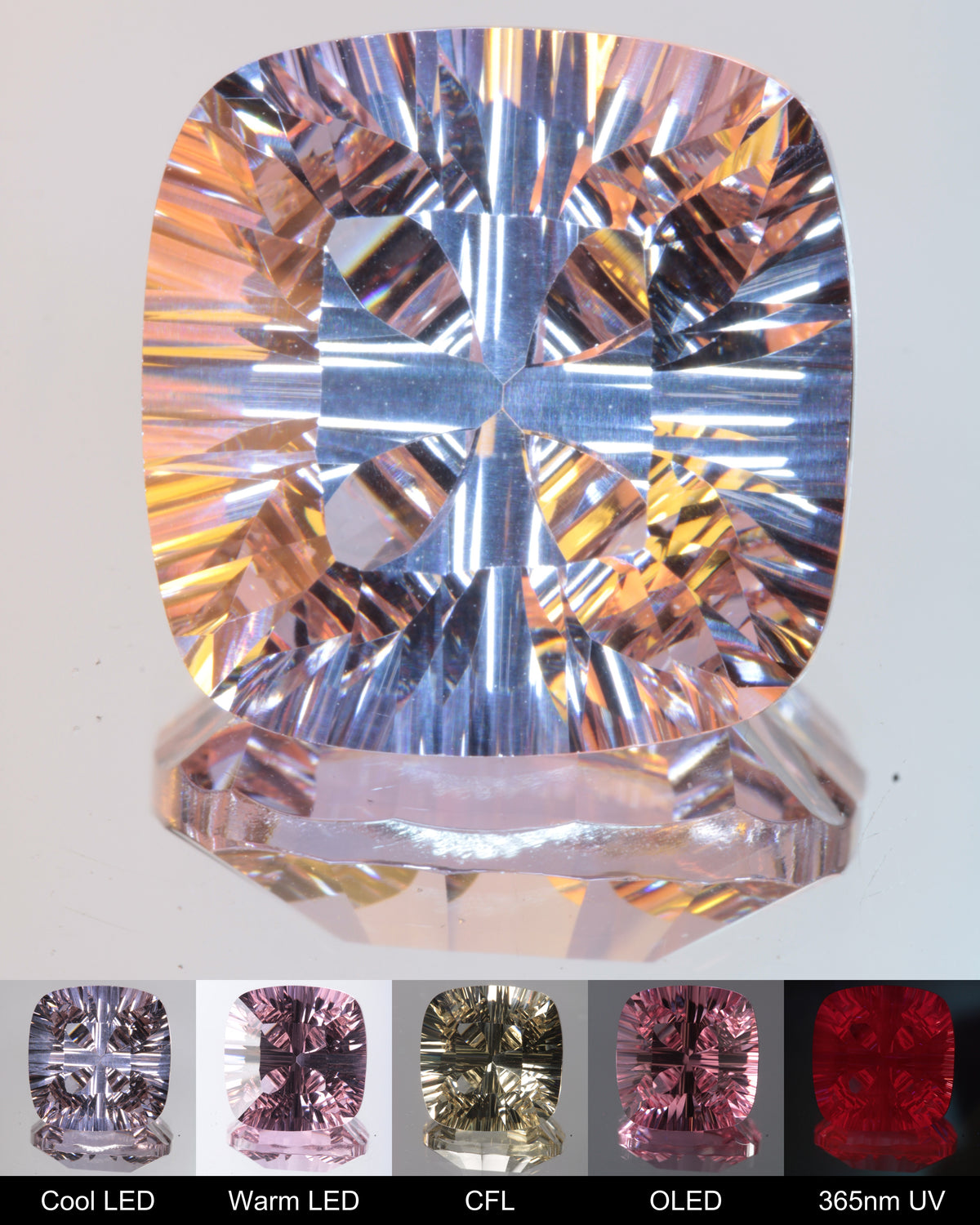 Clover Cushion Cut Fantasy Nd:Ce Laser YAG Gem
