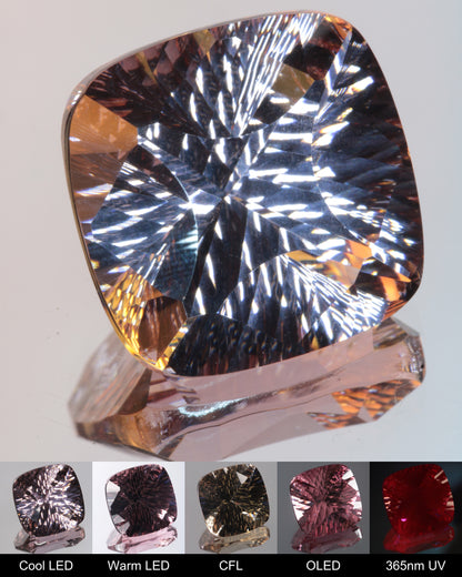 Complex Pinstripe Cushion Cut Fantasy Nd:Ce Laser YAG Gem