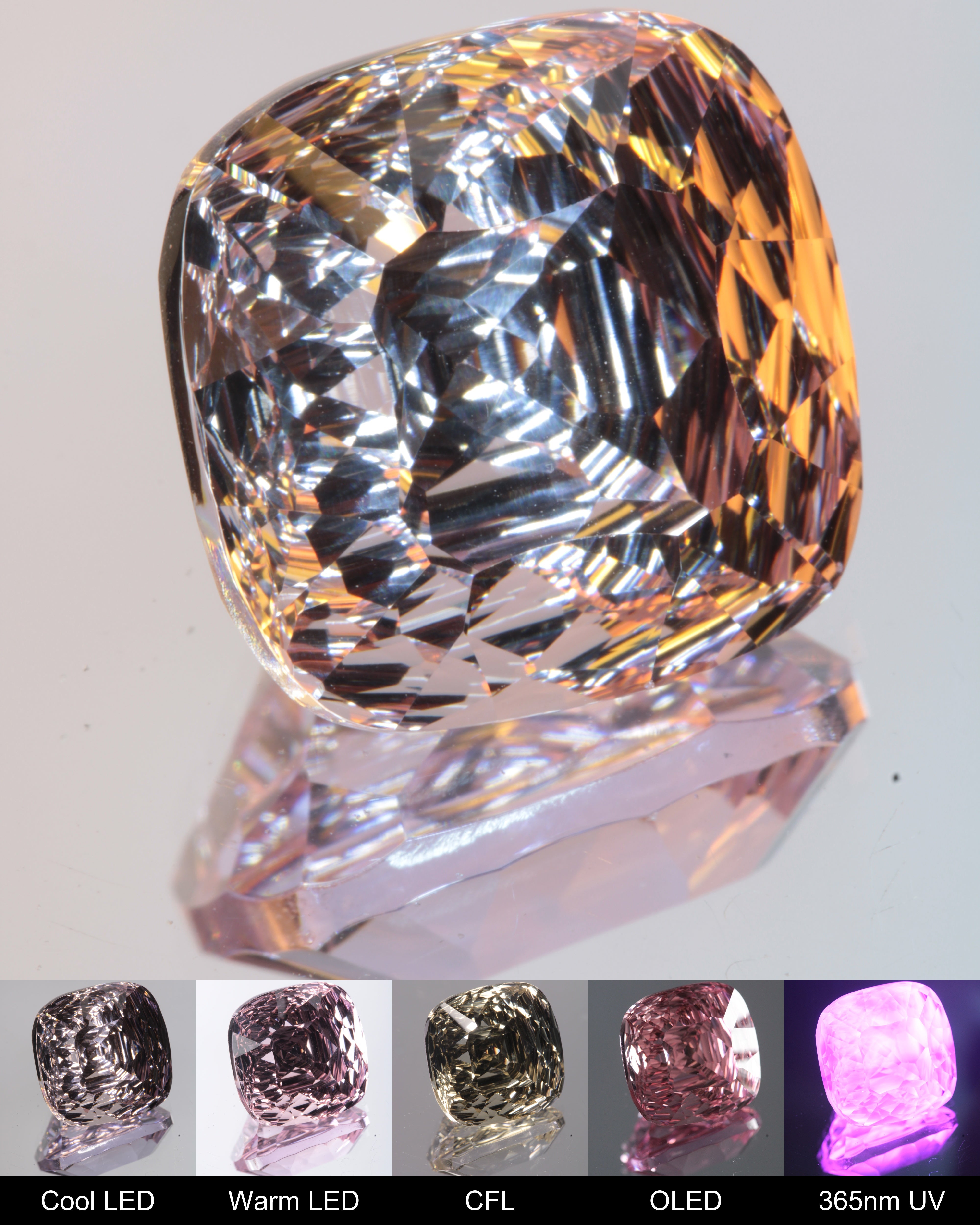 Radial Cushion Cut Fantasy Nd:Ce Laser YAG Gem