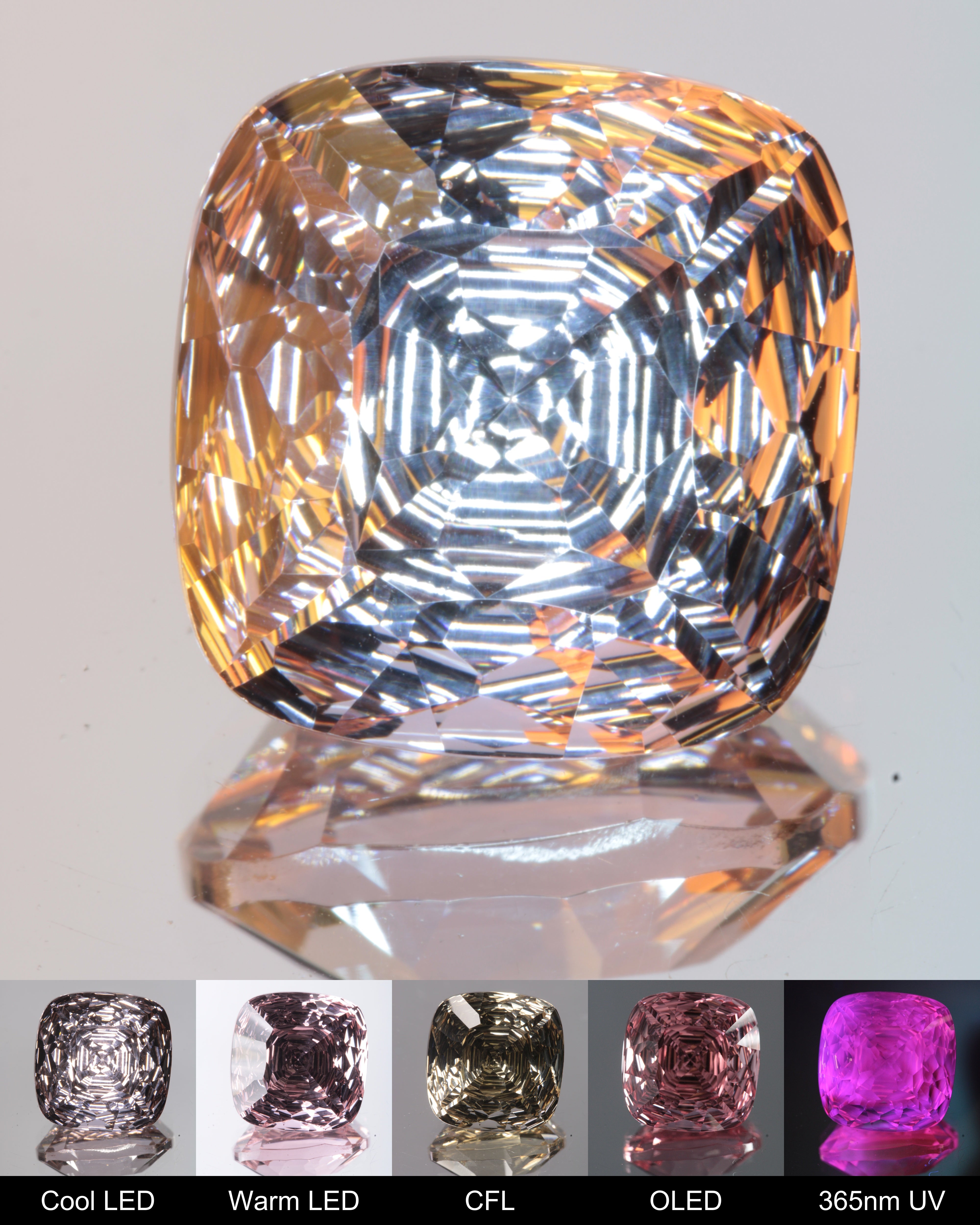 Radial Cushion Cut Fantasy Nd:Ce Laser YAG Gem