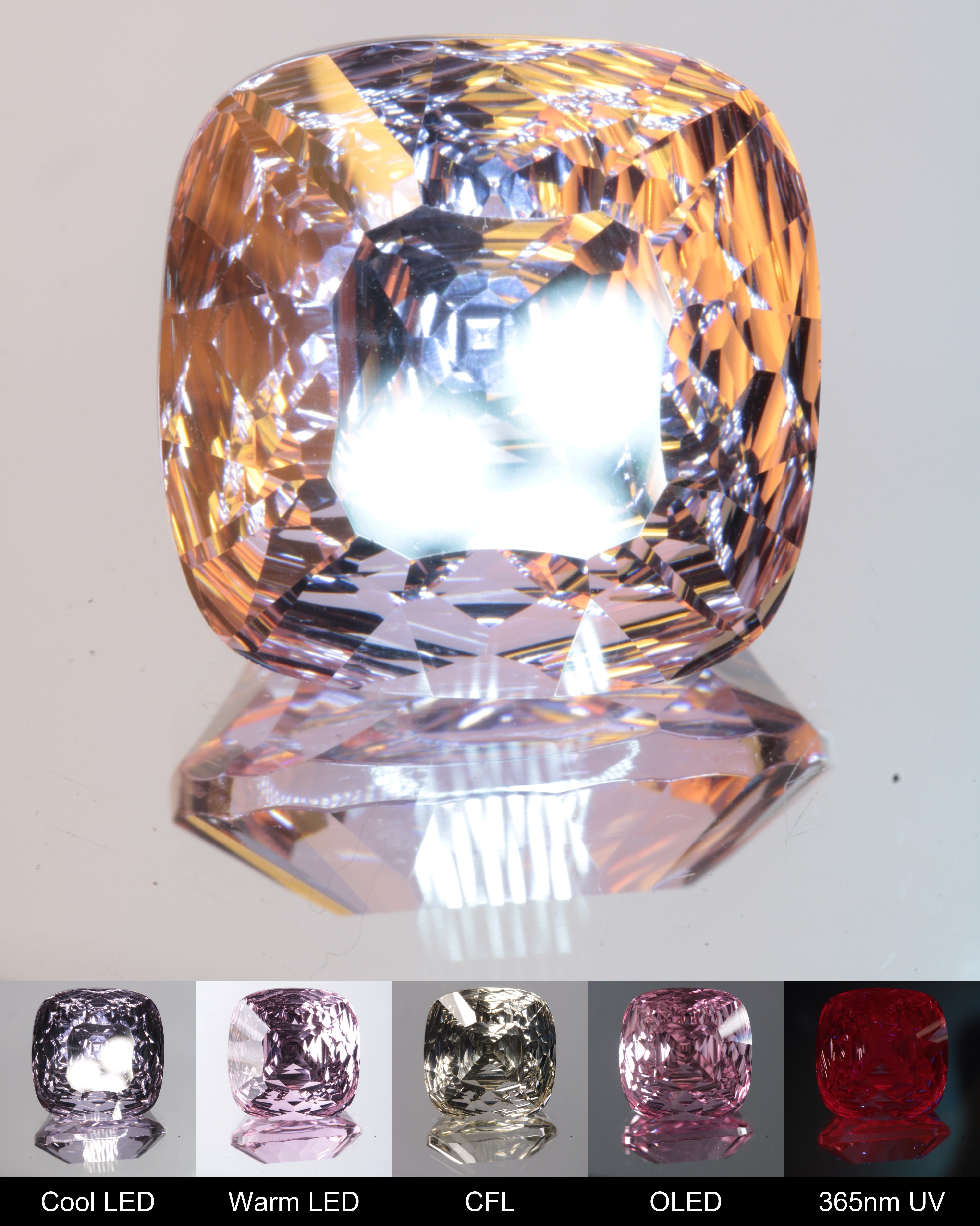 Radial Cushion Cut Fantasy Nd:Ce Laser YAG Gem