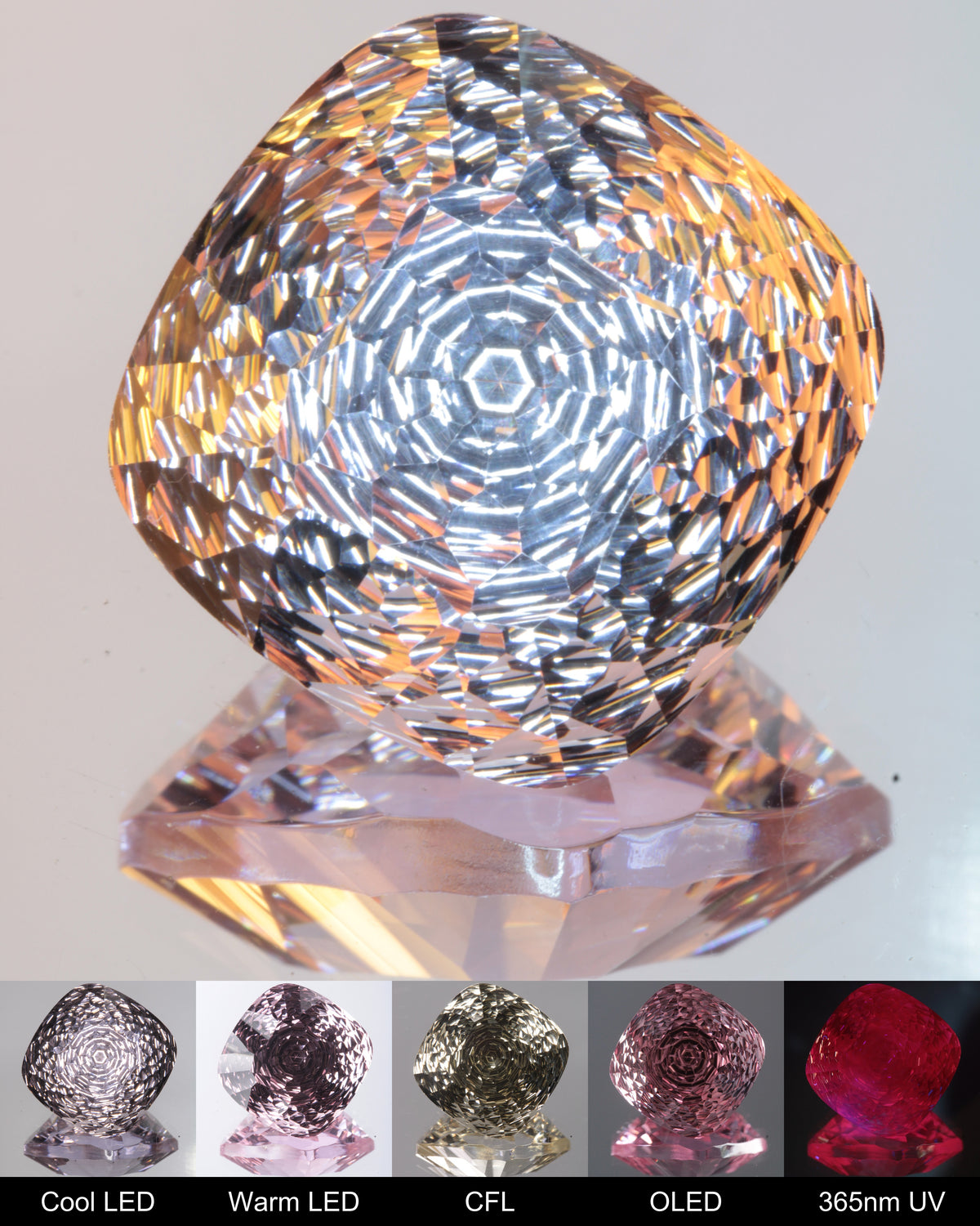 Radial Cushion Cut Fantasy Nd:Ce Laser YAG Gem