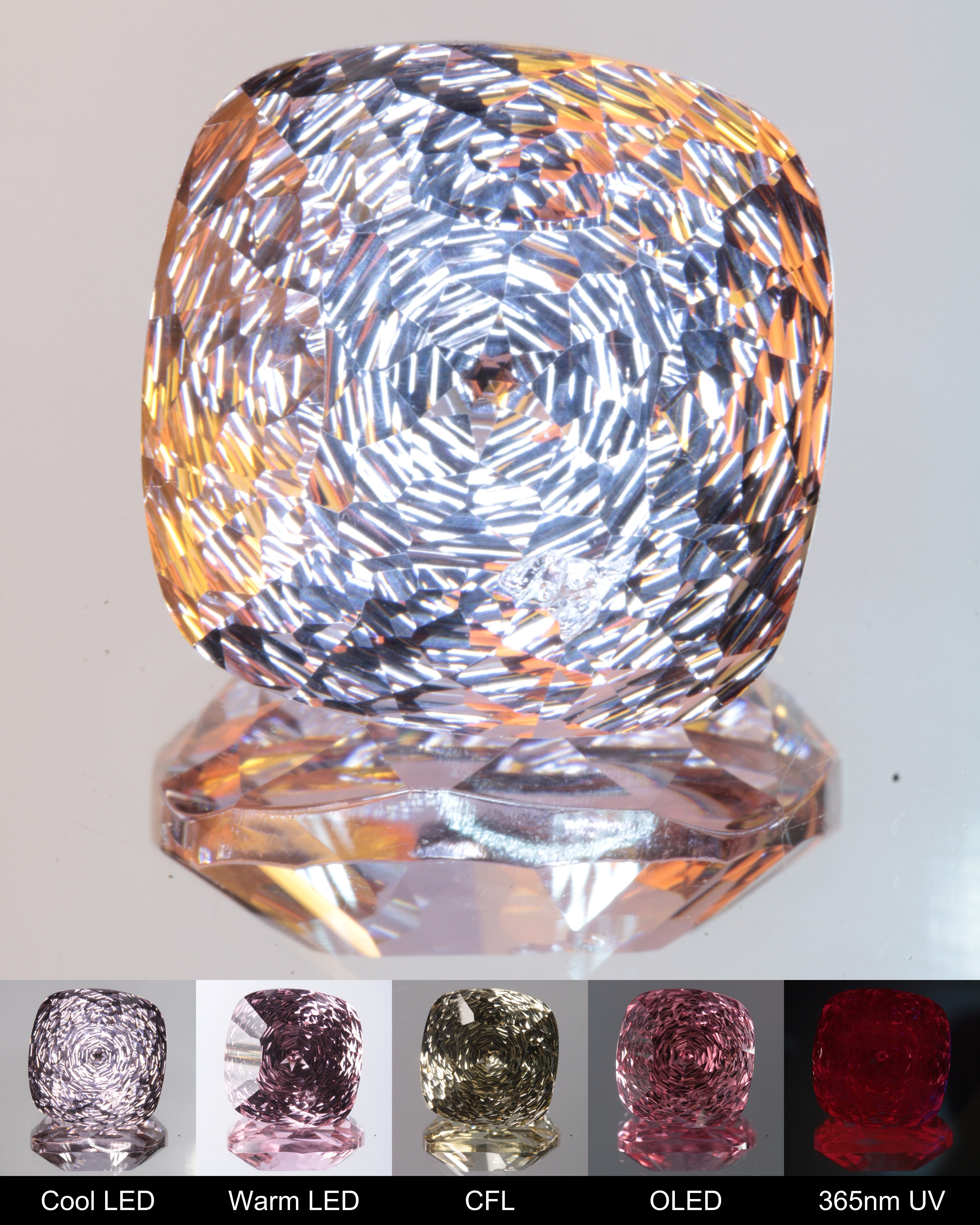 Radial Cushion Cut Fantasy Nd:Ce Laser YAG Gem
