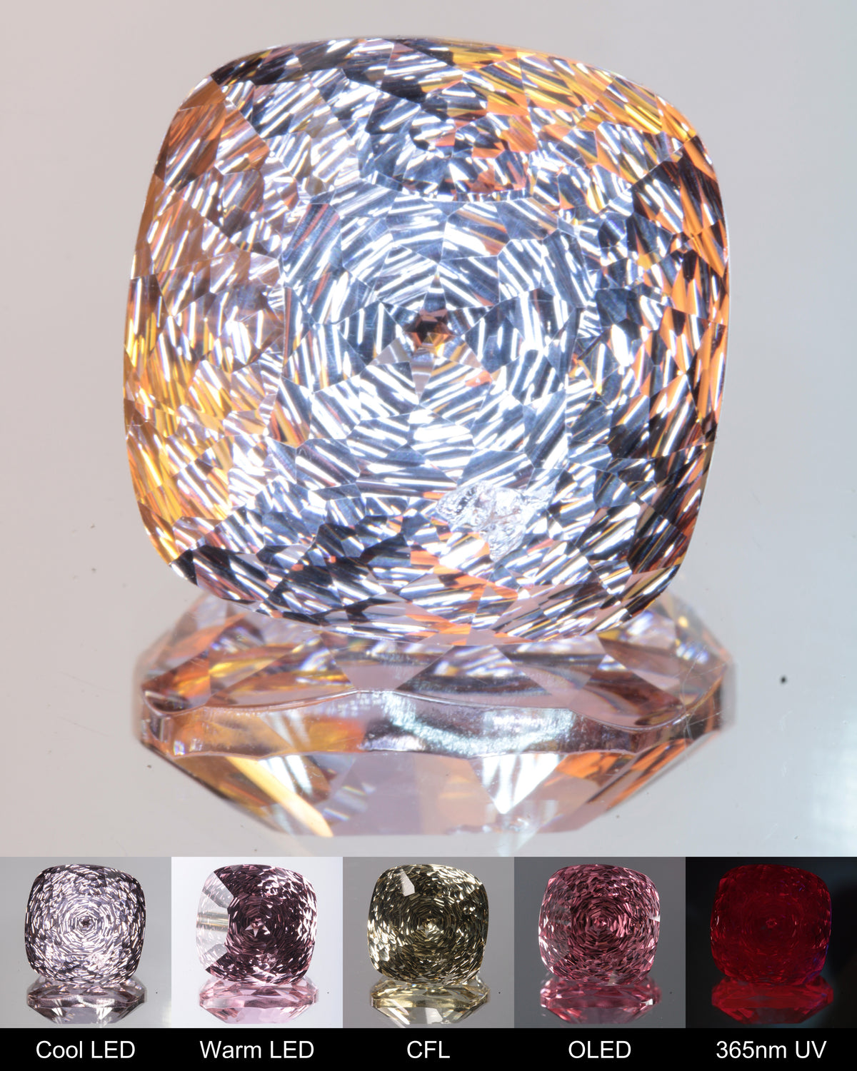 Radial Cushion Cut Fantasy Nd:Ce Laser YAG Gem