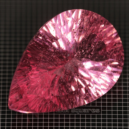 Faceted Strawberry Titanium Sapphire Pear gemstone
