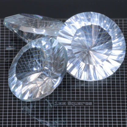 Faceted Yb:YAG Pale Spiral Round Gemstone