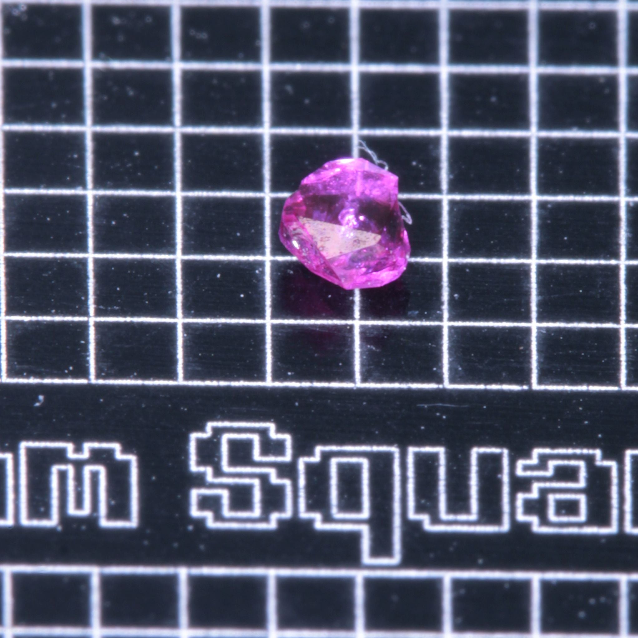 A small pink flux-grown ruby a few mm in size