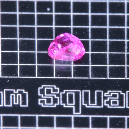 A small pink flux-grown ruby a few mm in size