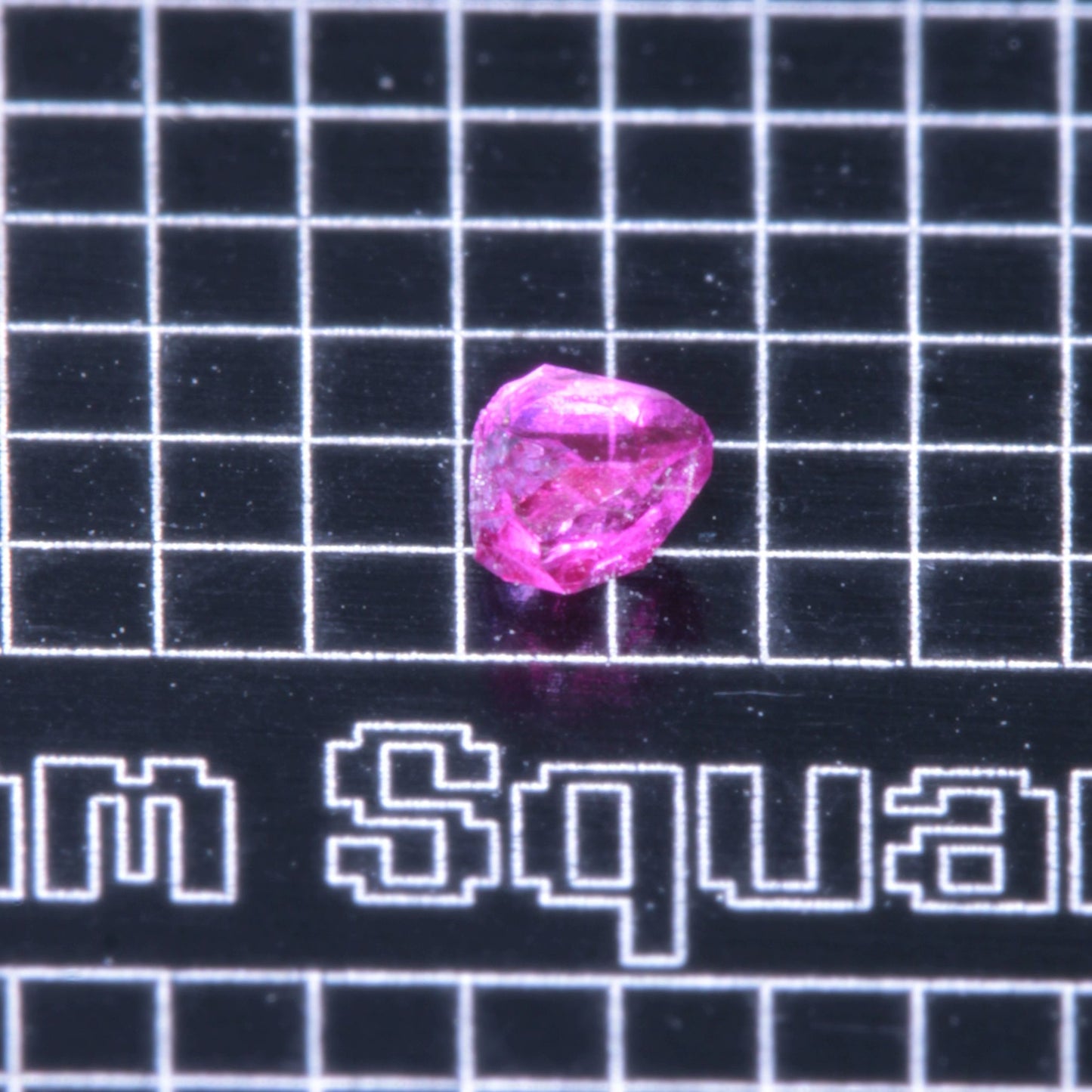 A small pink flux-grown ruby a few mm in size