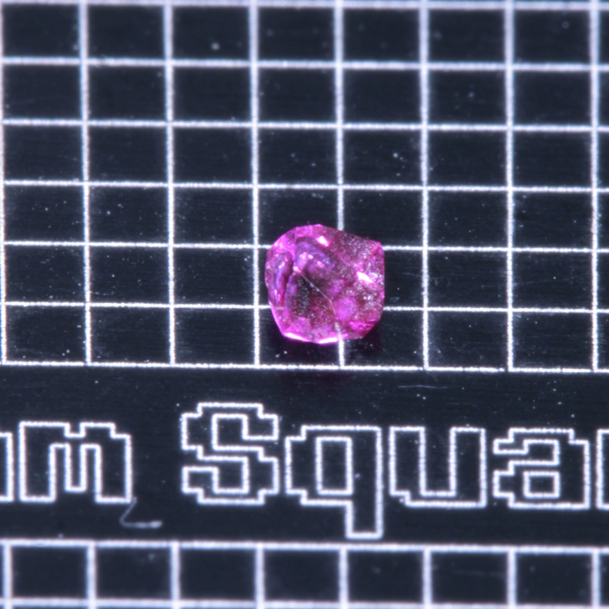 A small pink flux-grown ruby a few mm in size