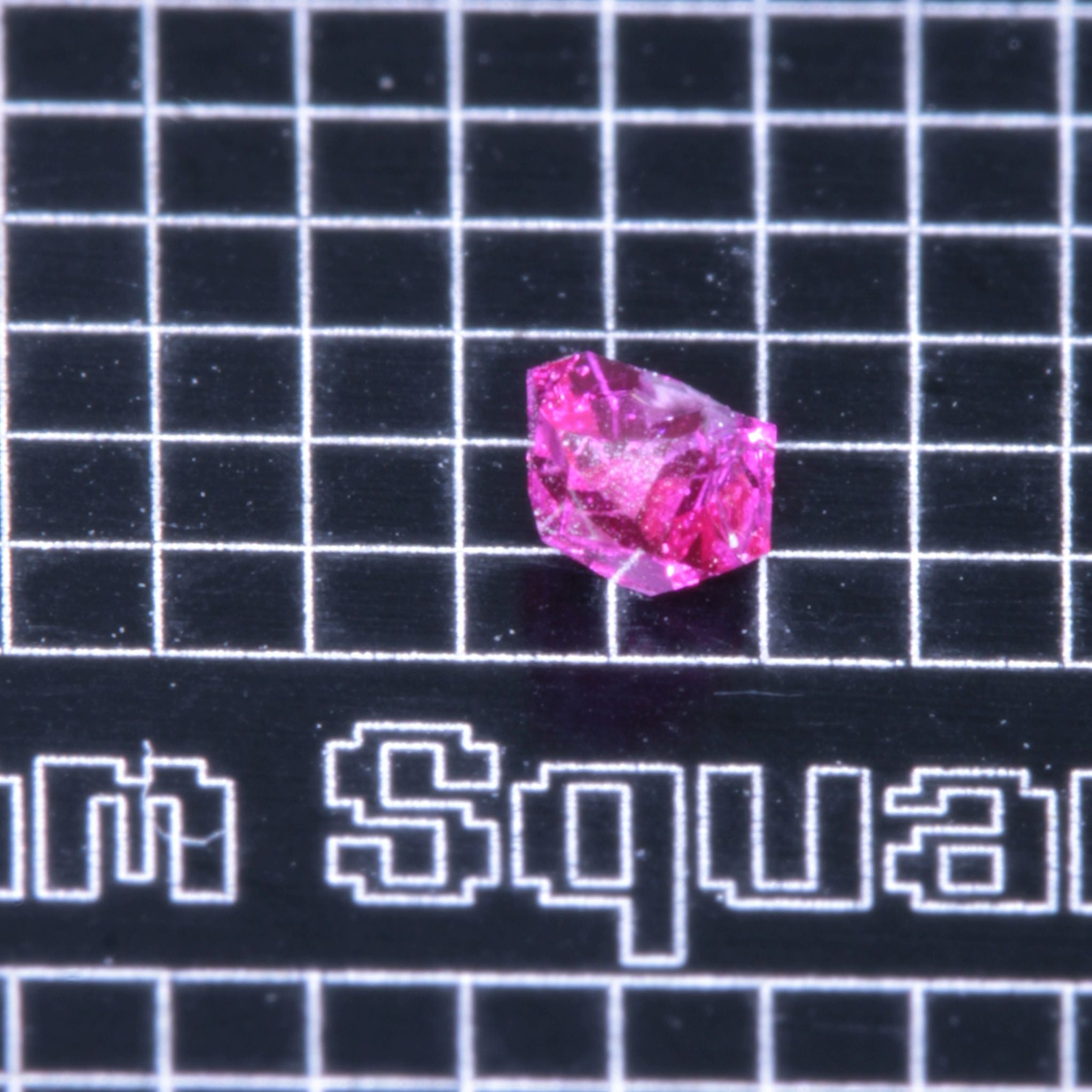 A small pink flux-grown ruby a few mm in size