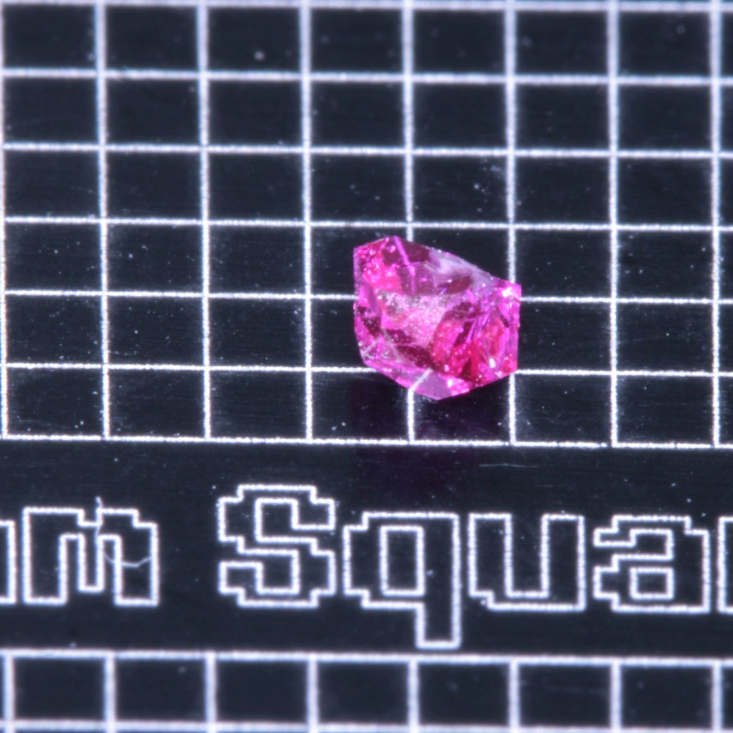 A small pink flux-grown ruby a few mm in size