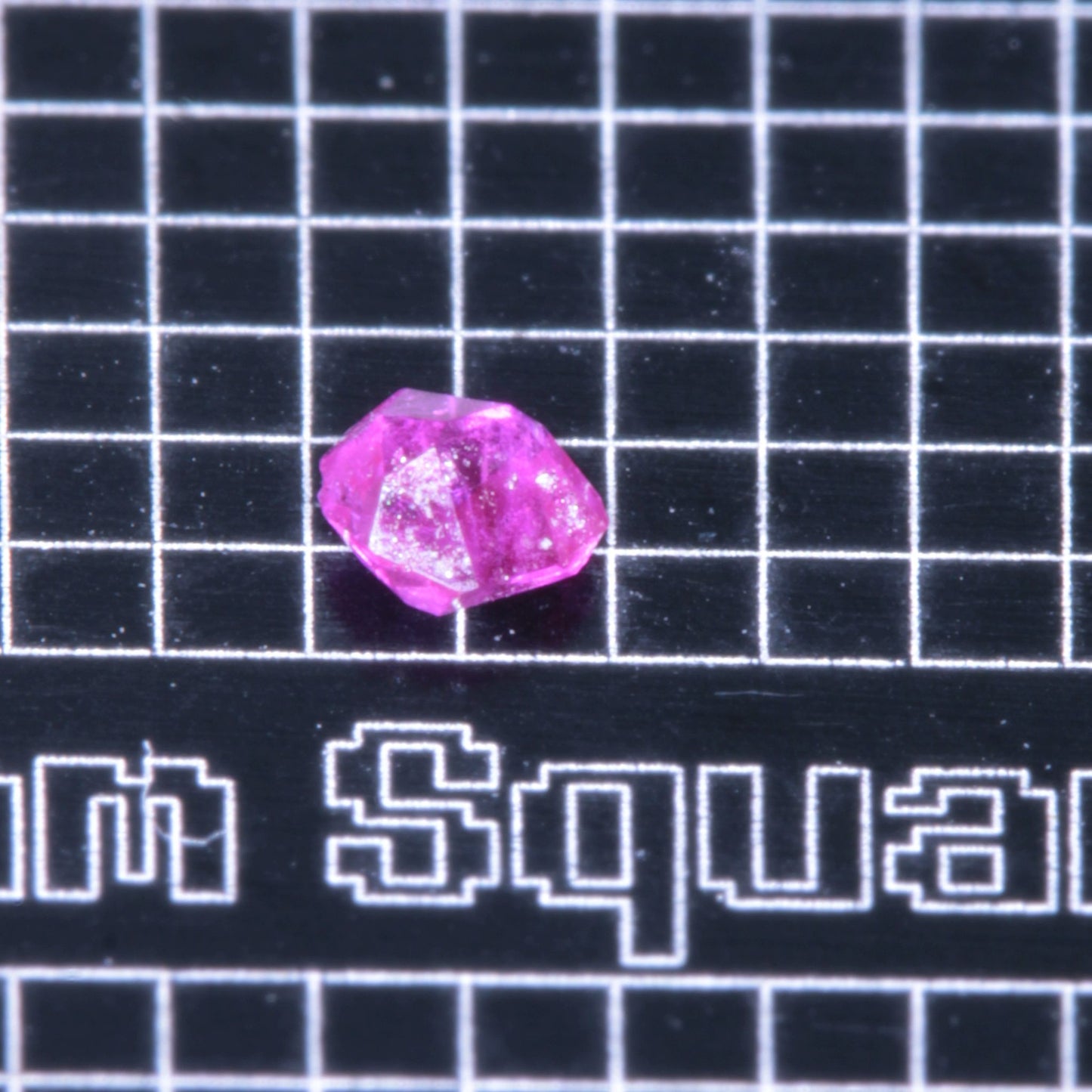 A small pink flux-grown ruby a few mm in size