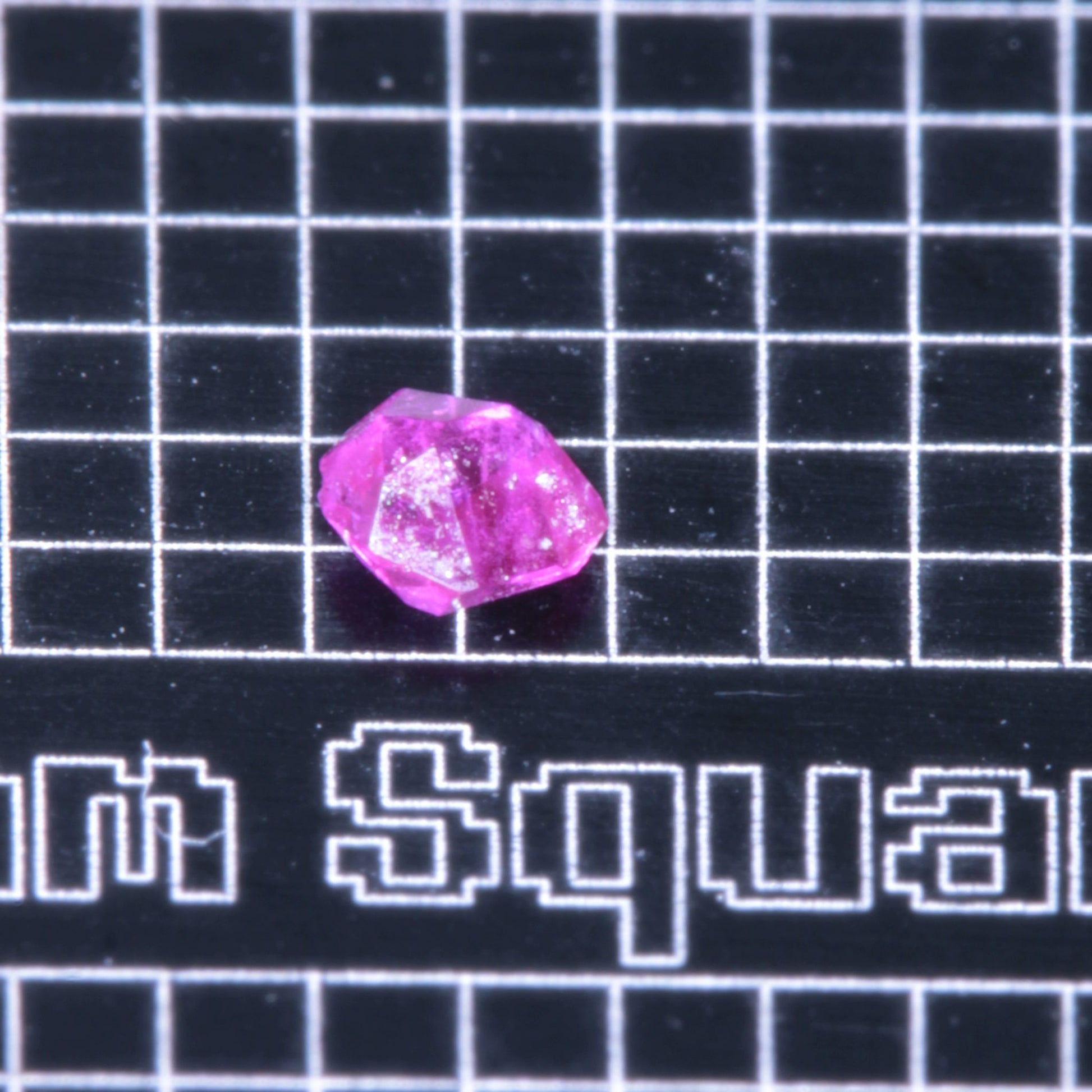 A small pink flux-grown ruby a few mm in size