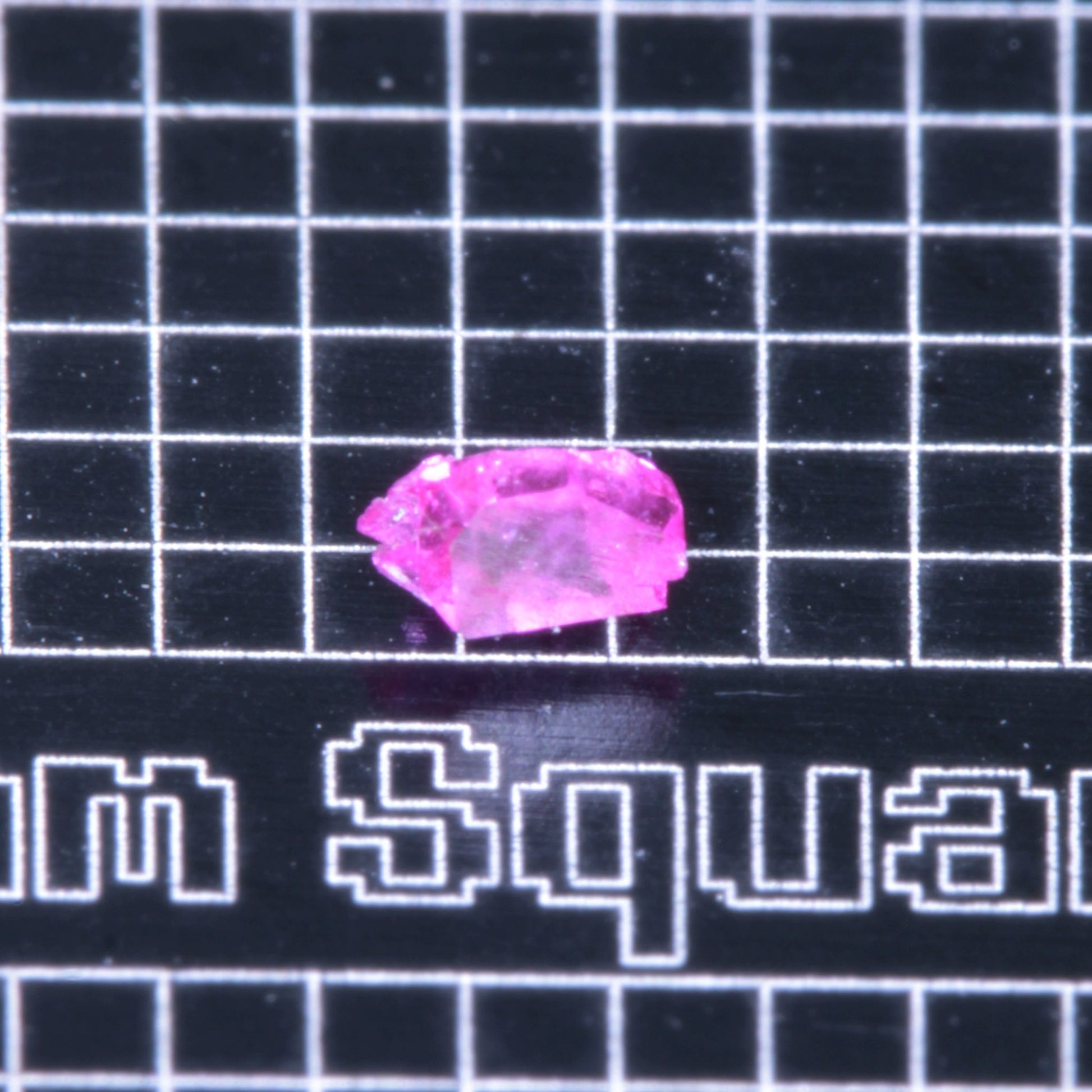 A small pink flux-grown ruby a few mm in size