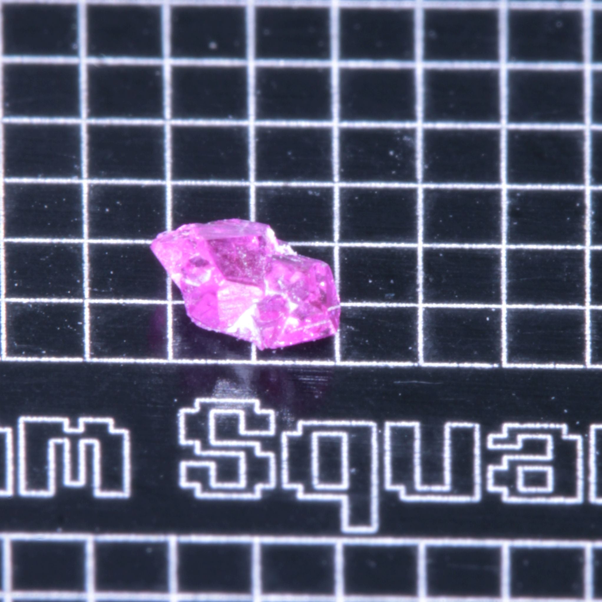 A small pink flux-grown ruby a few mm in size