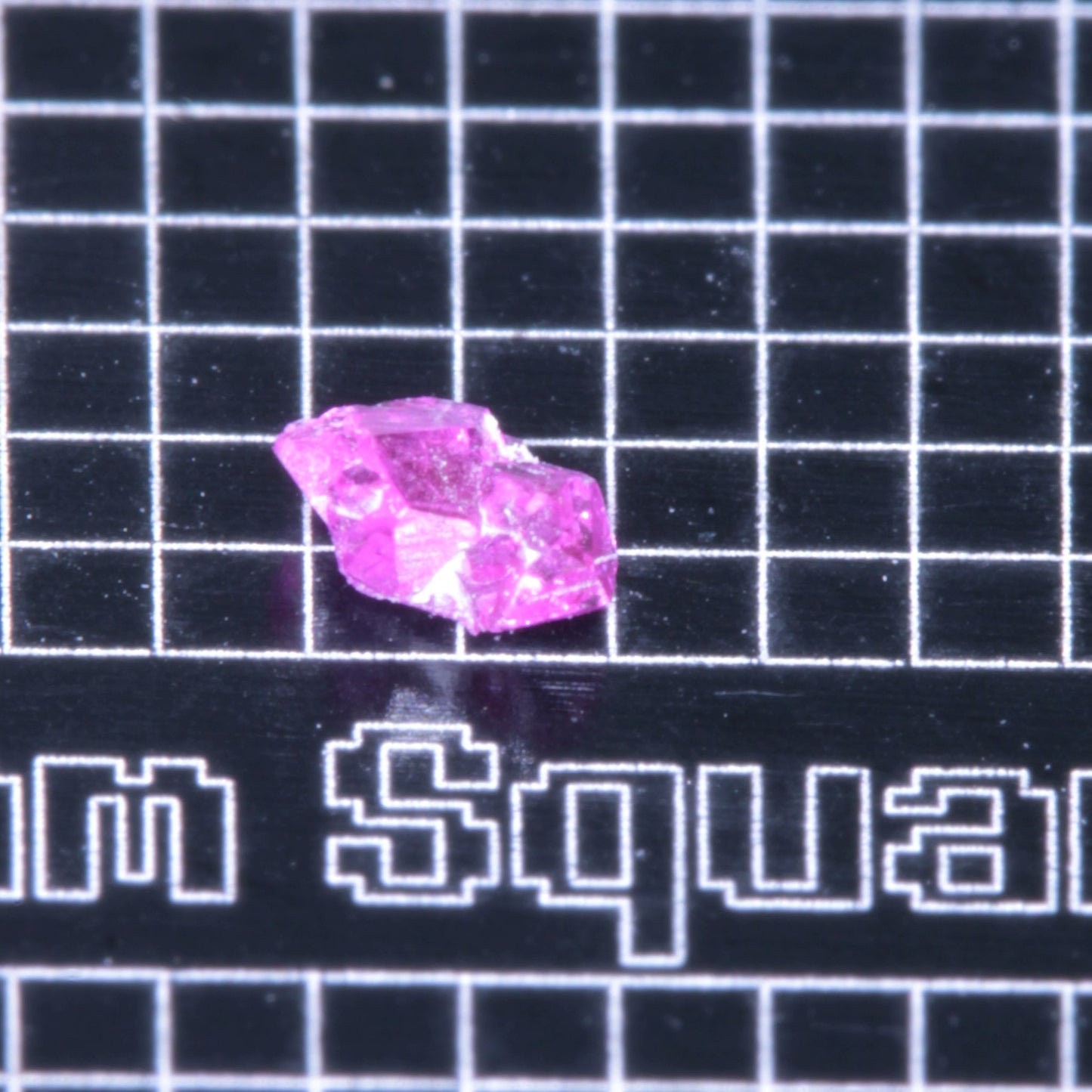 A small pink flux-grown ruby a few mm in size