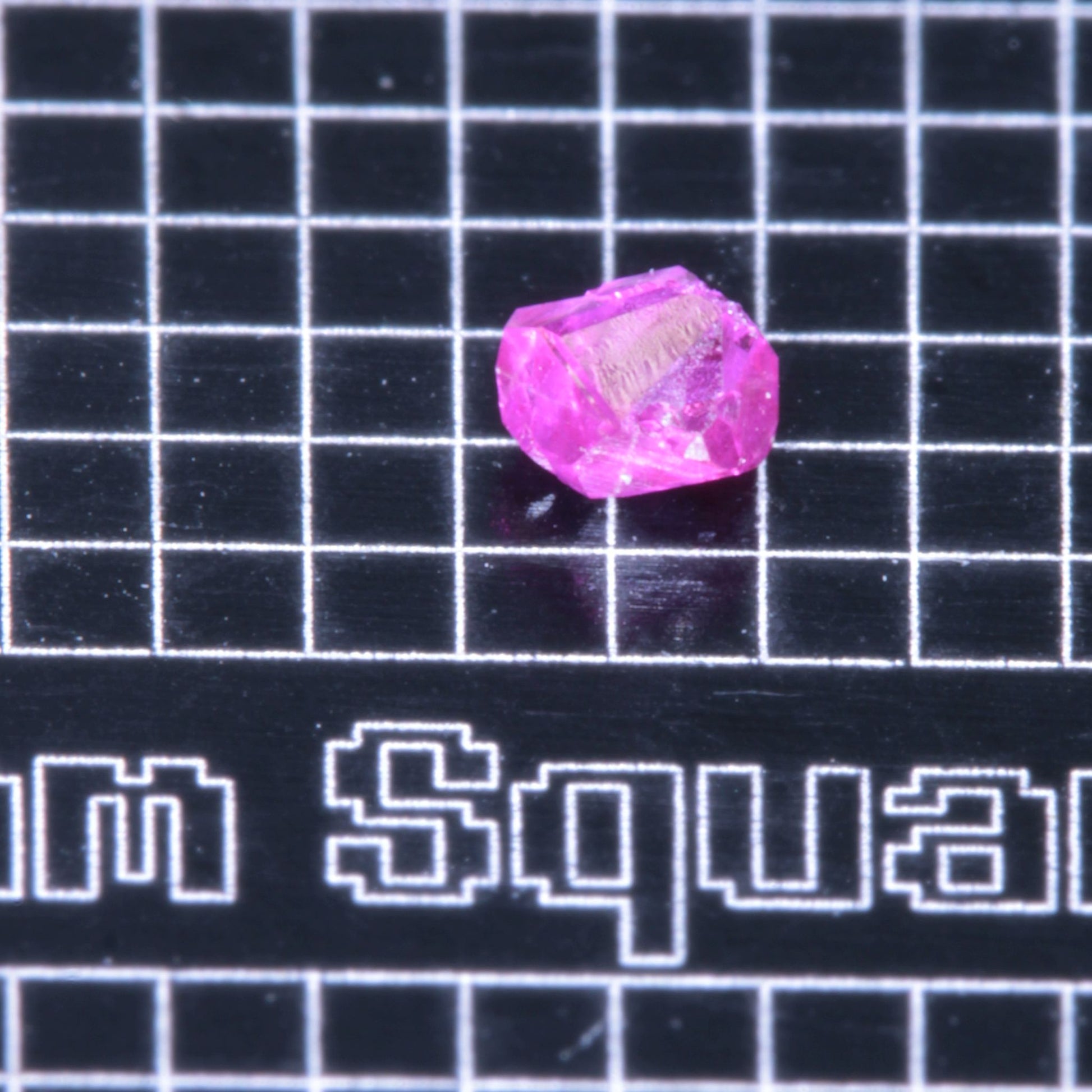 A small pink flux-grown ruby a few mm in size