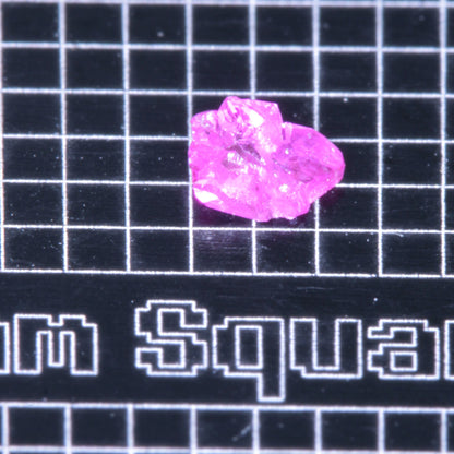A small pink flux-grown ruby a few mm in size