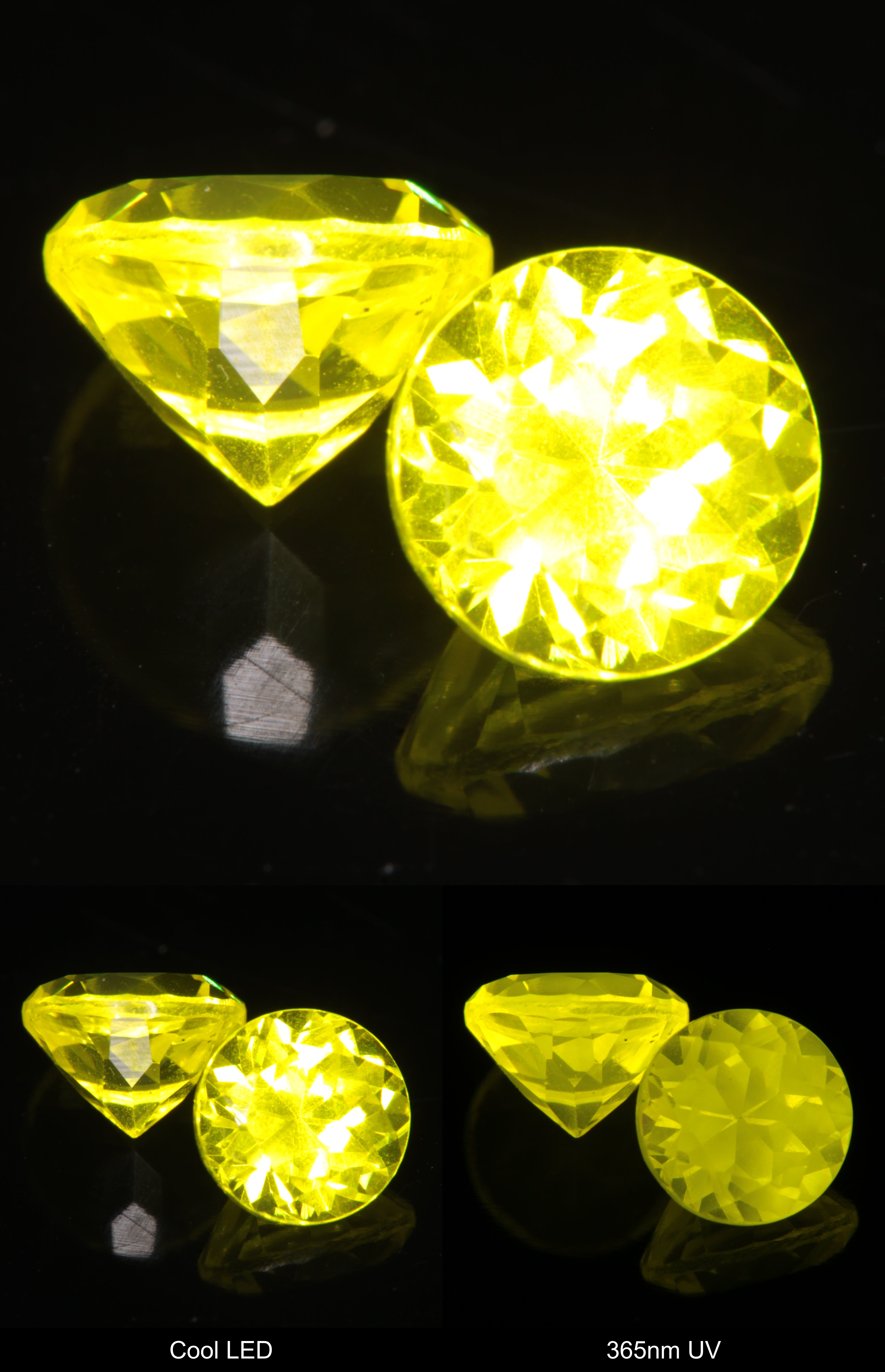 6mm flower cut yellow lumogarnet