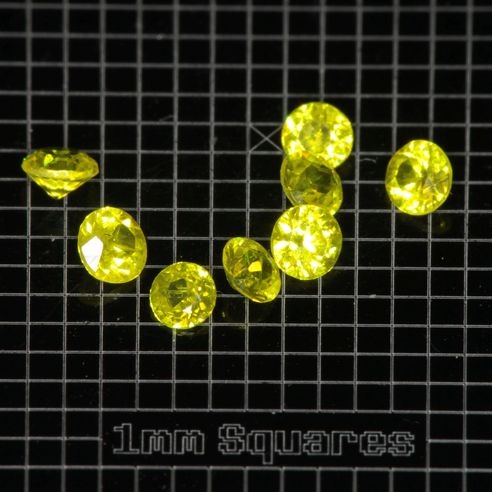GAGG Lumogarnet Loose Faceted Stones, Dayglow Fluorescence (slight pho ...