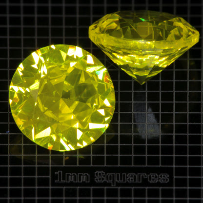 Faceted GAGG:Ce Round gemstone