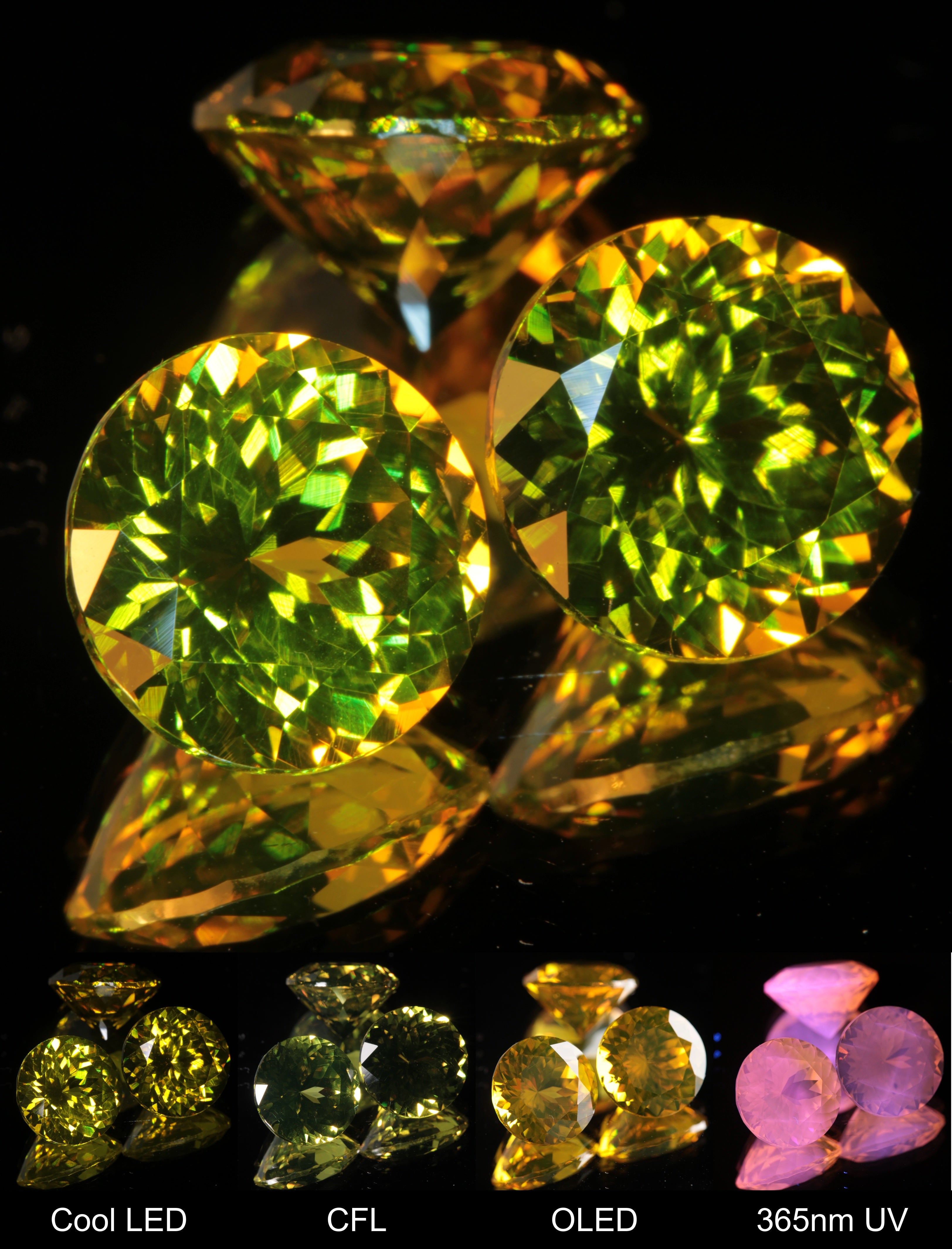 Golden Laser Garnet Faceted Stones, Ce+Nd YAG