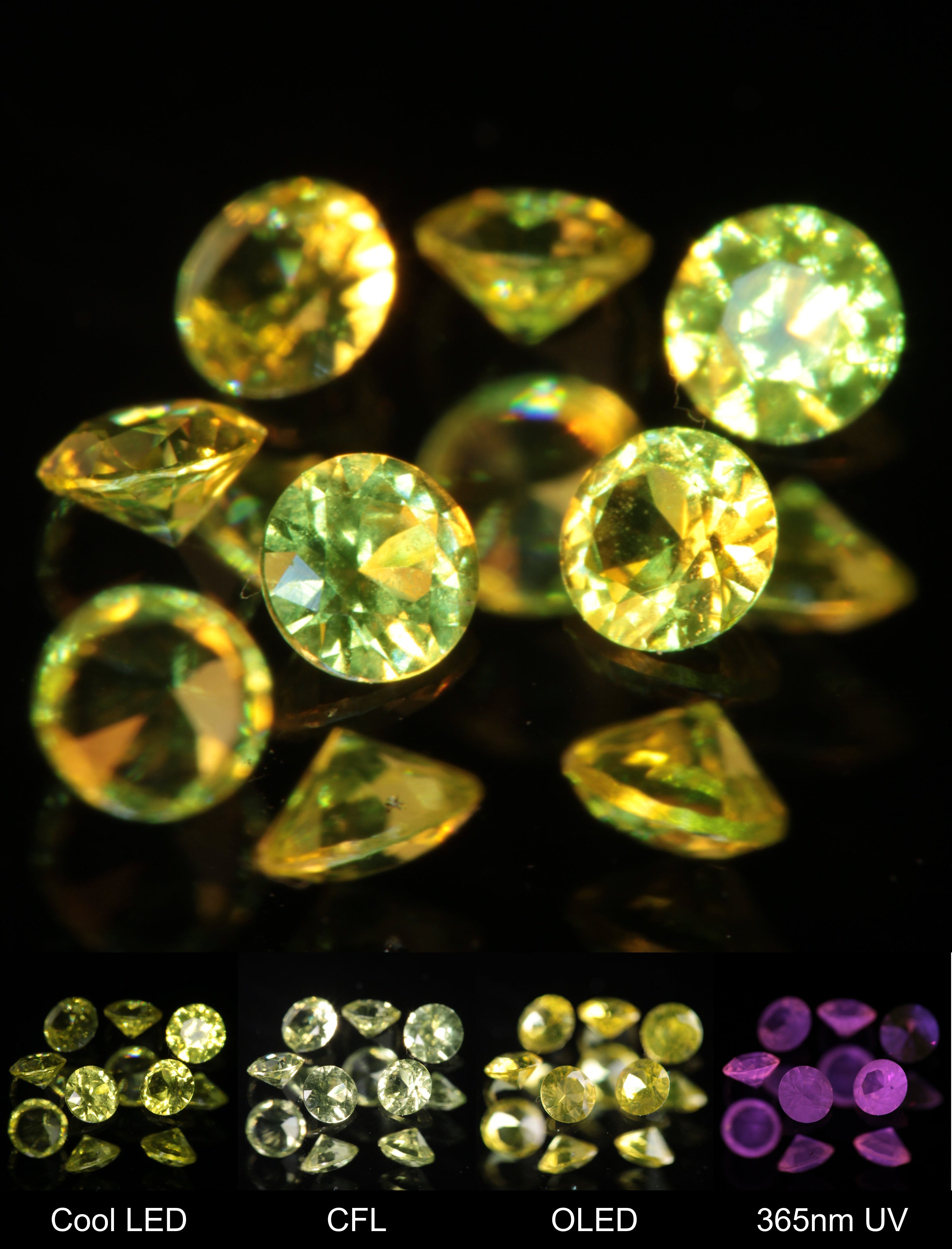 Golden Laser Garnet Faceted Stones, Ce+Nd YAG