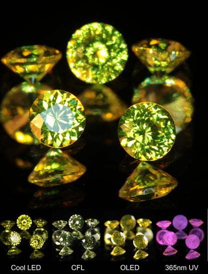 Golden Laser Garnet Faceted Stones, Ce+Nd YAG