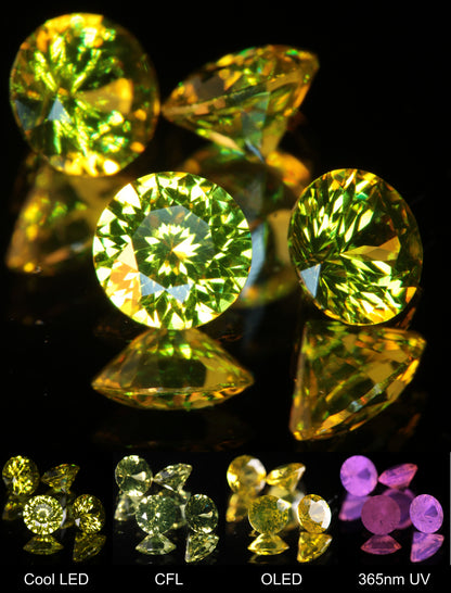Golden Laser Garnet Faceted Stones, Ce+Nd YAG