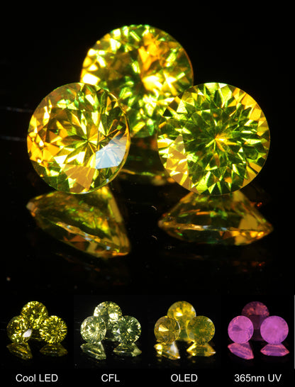 Golden Laser Garnet Faceted Stones, Ce+Nd YAG