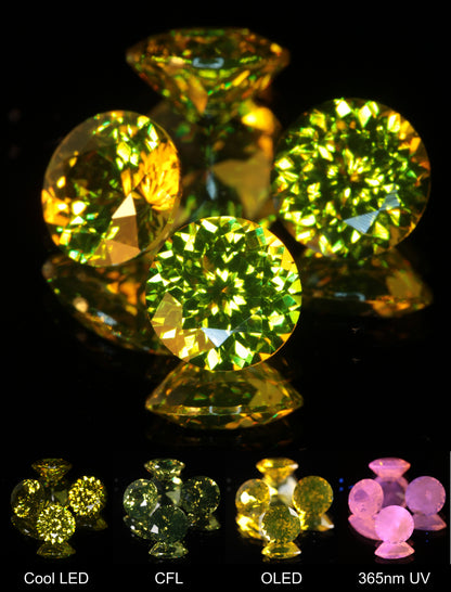 Golden Laser Garnet Faceted Stones, Ce+Nd YAG