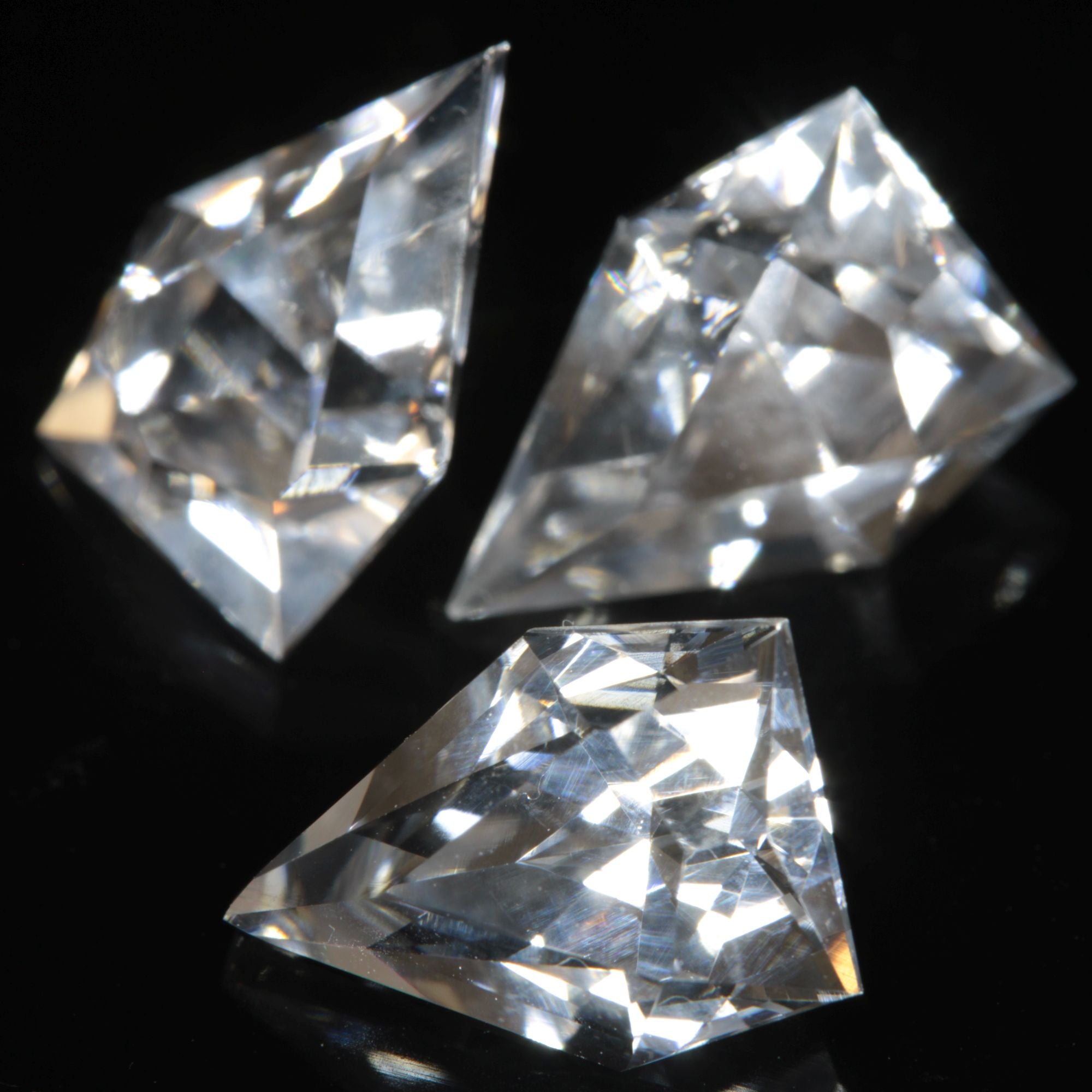 Faceted EOTS Inspired Gemstone cut from F35 Window Sapphire