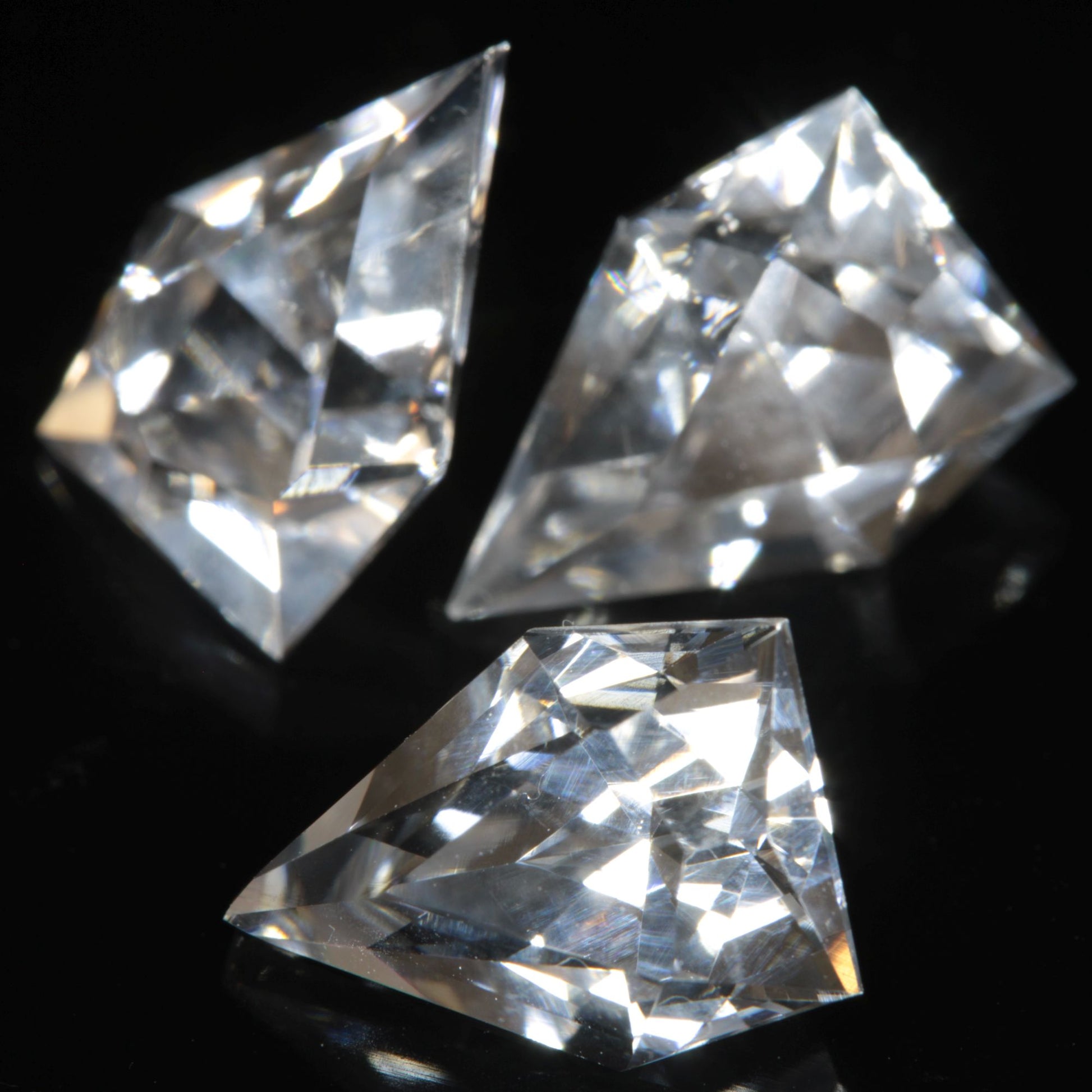 Faceted EOTS Inspired Gemstone cut from F35 Window Sapphire