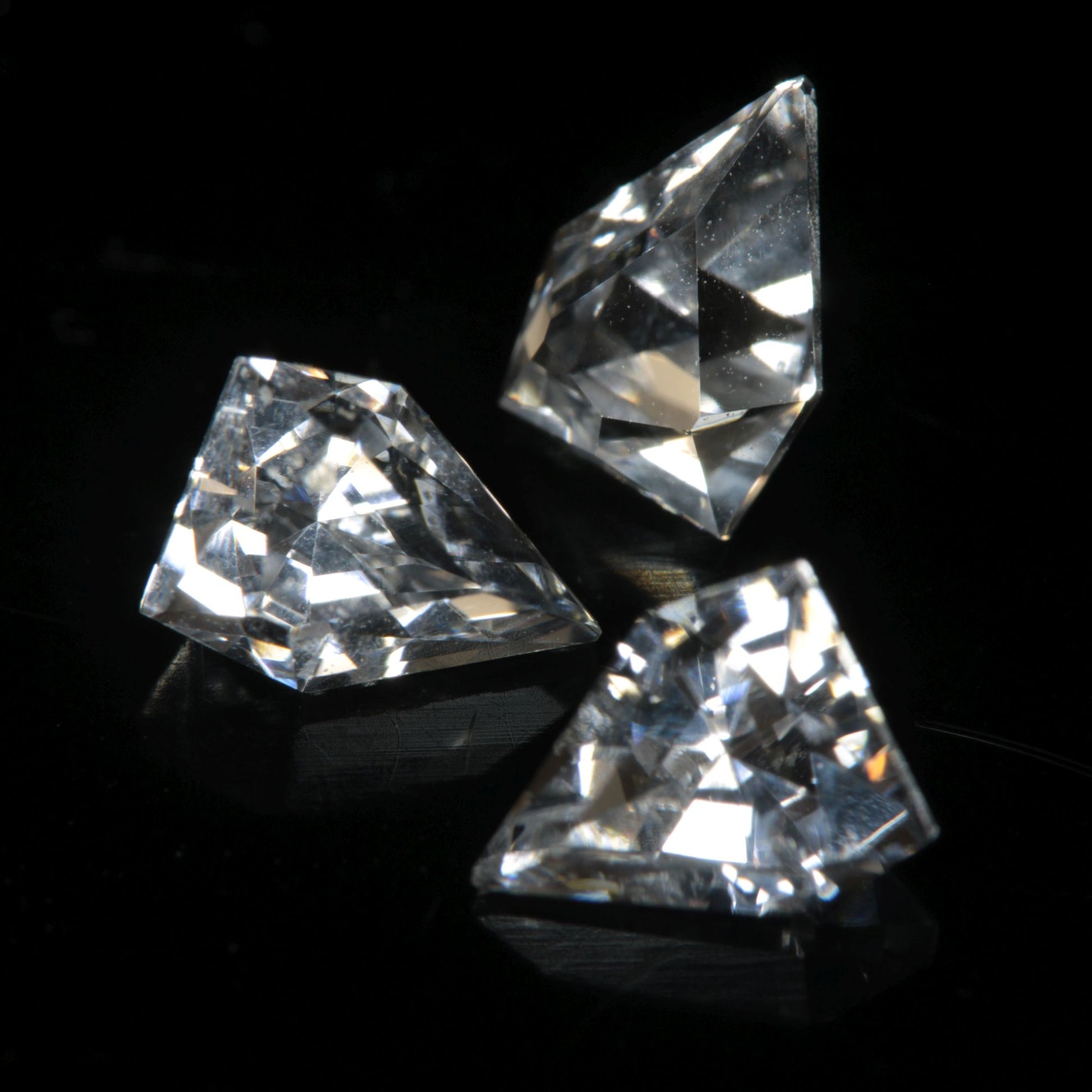 Faceted EOTS Inspired Gemstone cut from F35 Window Sapphire