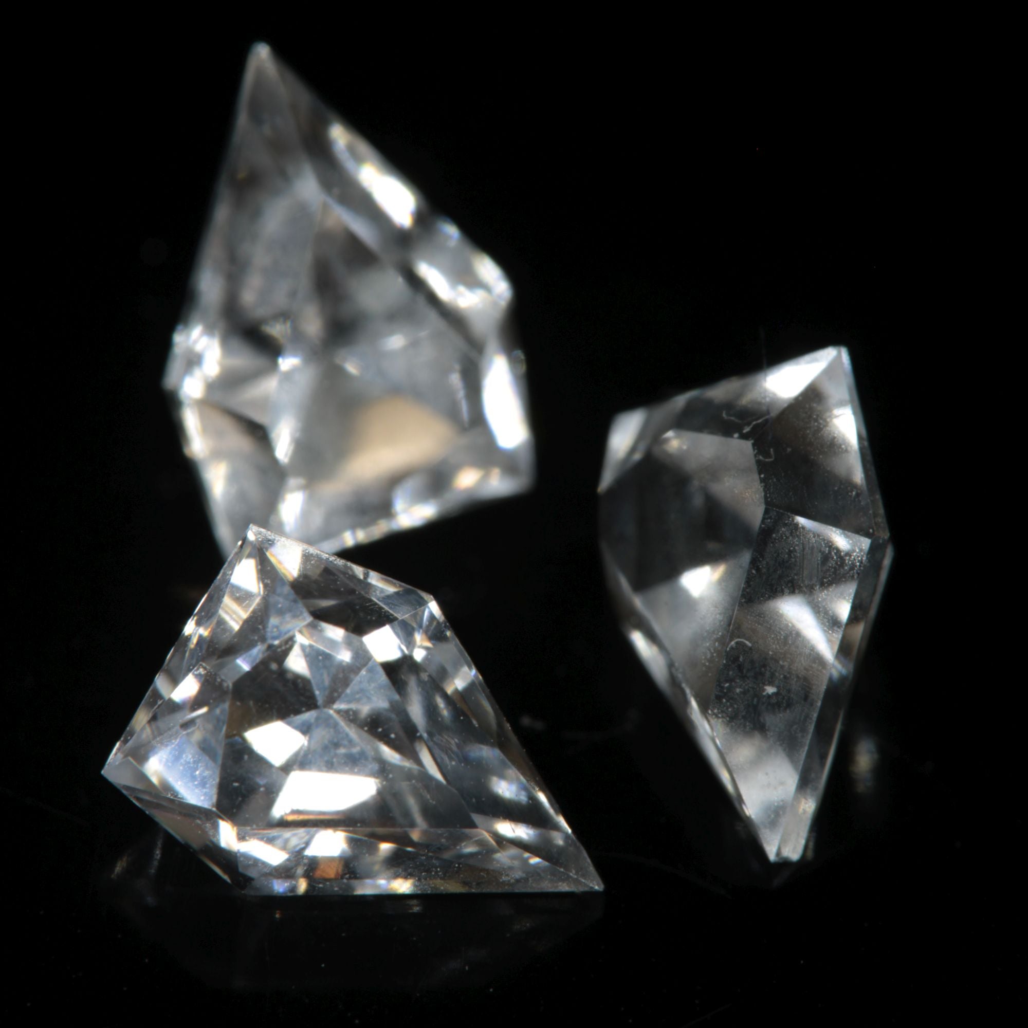 Faceted EOTS Inspired Gemstone cut from F35 Window Sapphire