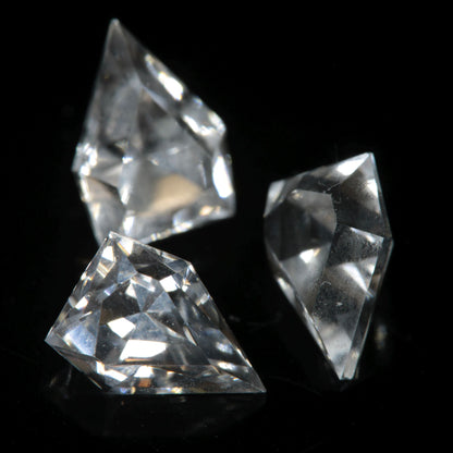 Faceted EOTS Inspired Gemstone cut from F35 Window Sapphire