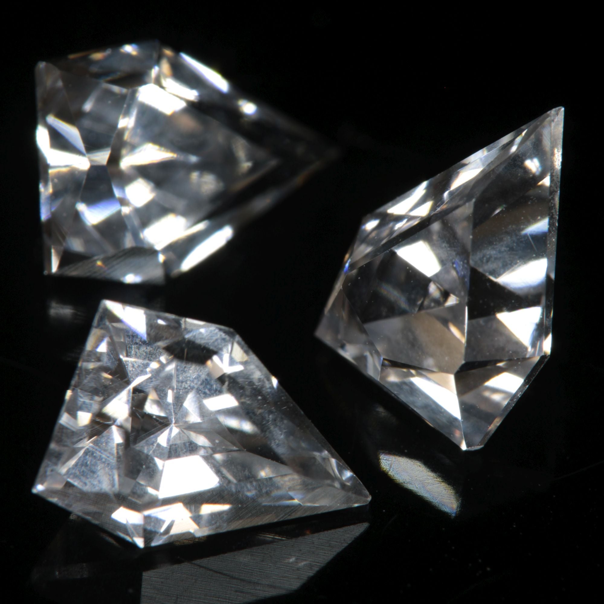 Faceted EOTS Inspired Gemstone cut from F35 Window Sapphire