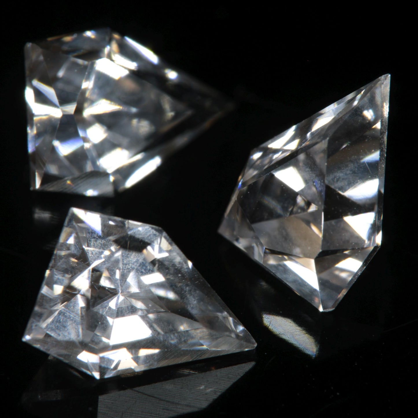 Faceted EOTS Inspired Gemstone cut from F35 Window Sapphire