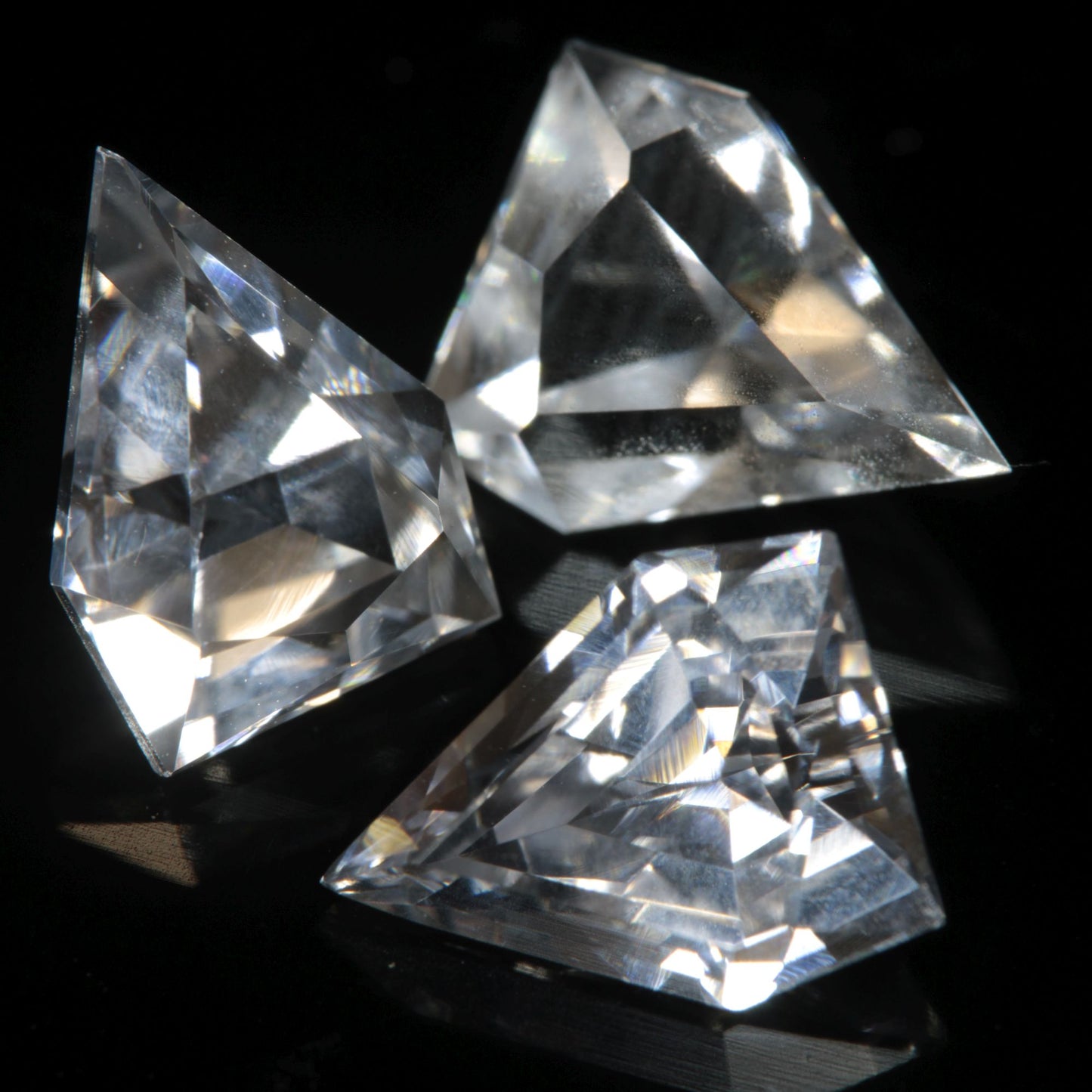 Faceted EOTS Inspired Gemstone cut from F35 Window Sapphire