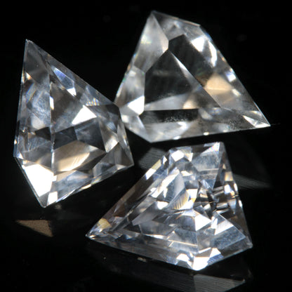 Faceted EOTS Inspired Gemstone cut from F35 Window Sapphire