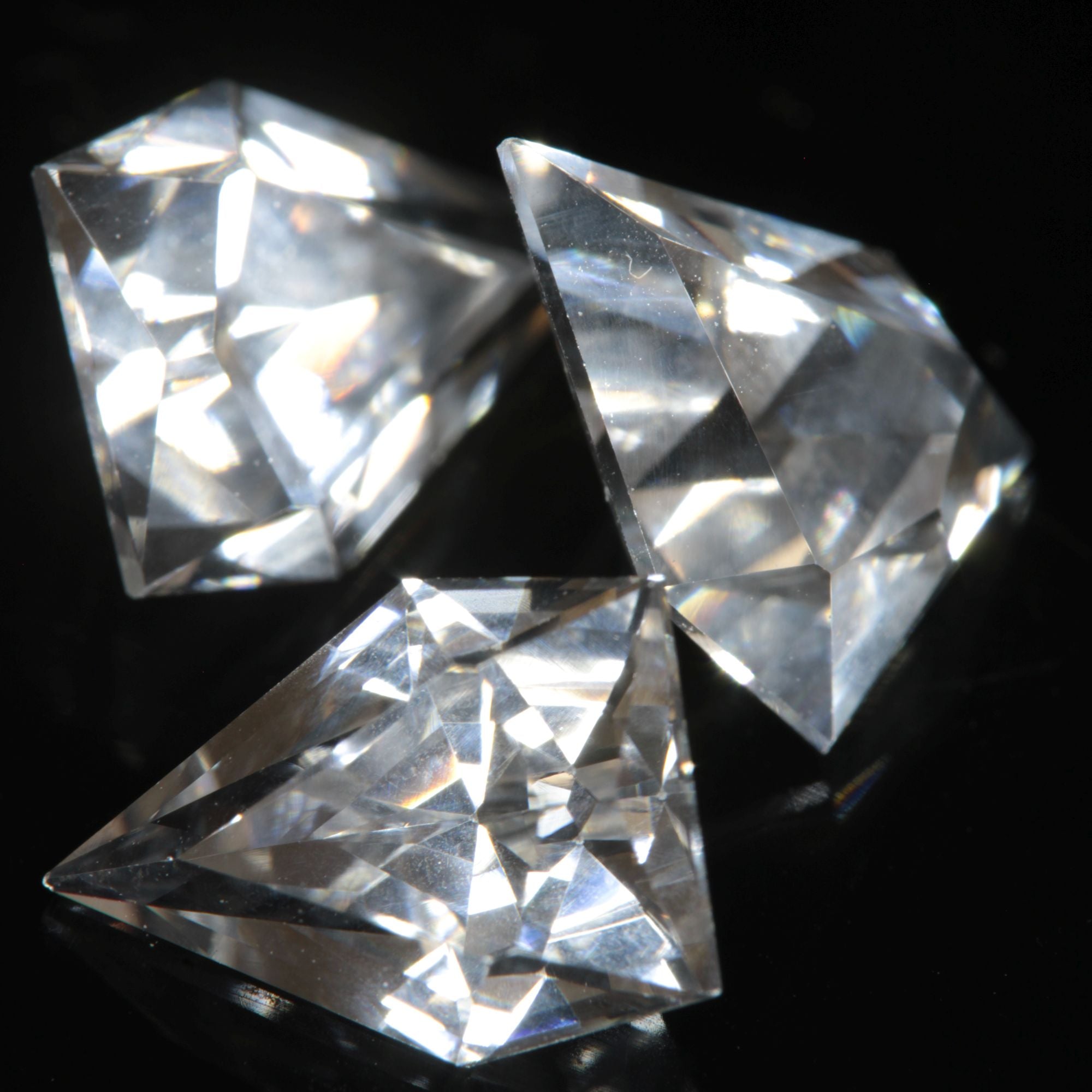 Faceted EOTS Inspired Gemstone cut from F35 Window Sapphire